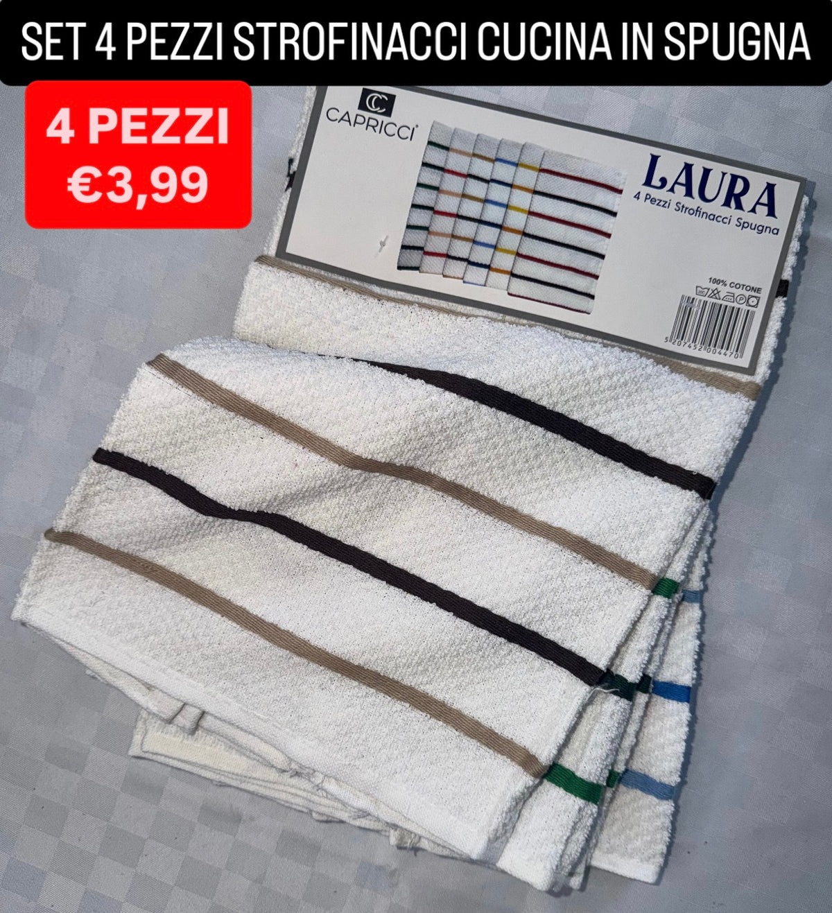 STROFINACCI CUCINA IN SPUGNA CONFEZIONE DA 4 PEZZI