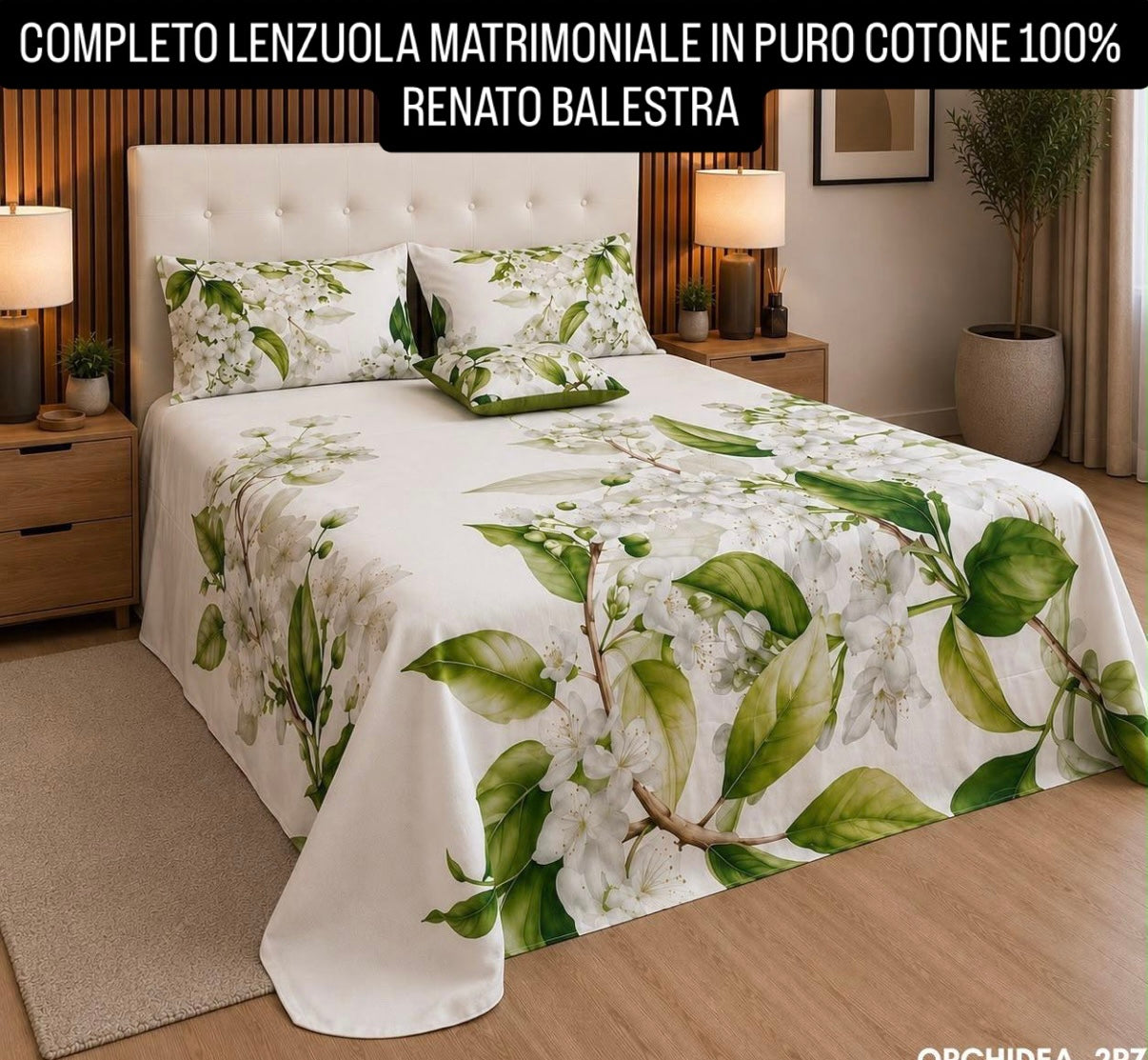 COMPLETO LENZUOLA MATRIMONIALE IN 100% PURO COTONE , contiene Lenzuolo sopra, Lenzuolo sotto con angoli e due Federe
