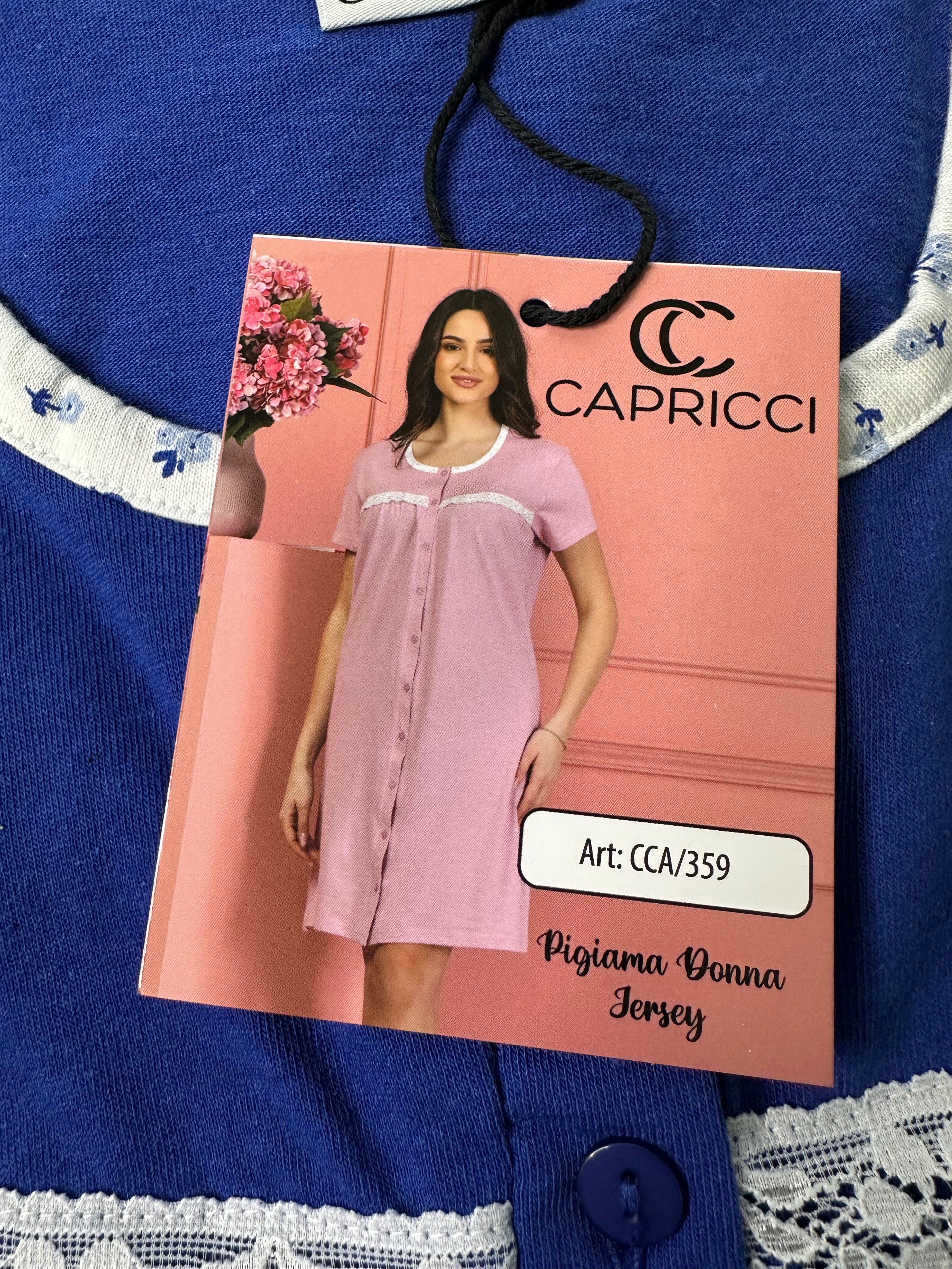 CAMICIA DA NOTTE MEZZA MANICA APERTA AVANTI CON BOTTONI IN 100% COTONE