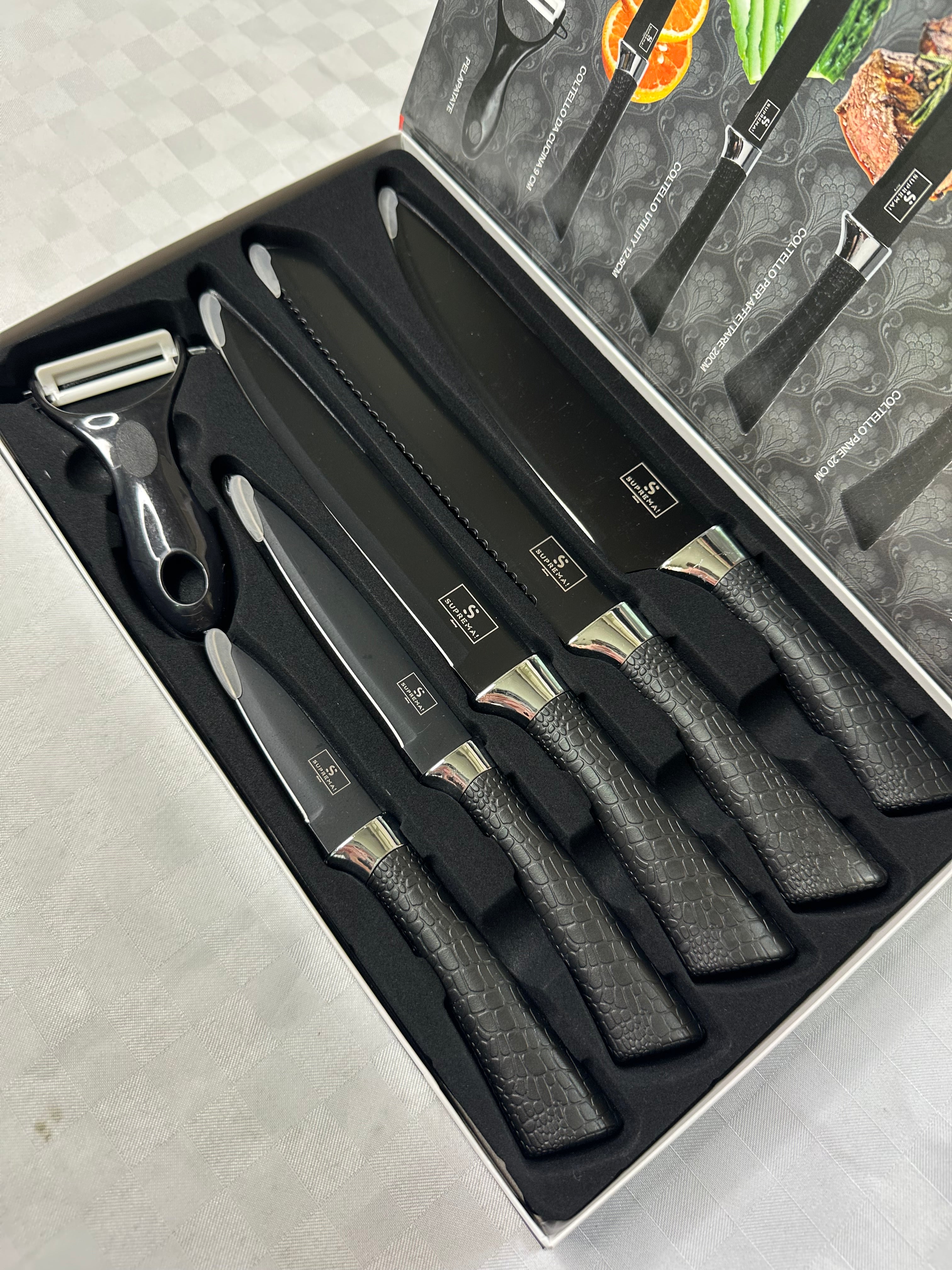 SET COLTELLI CUCINA 6 PEZZI IN ACCIAIO INOSSIDABILE