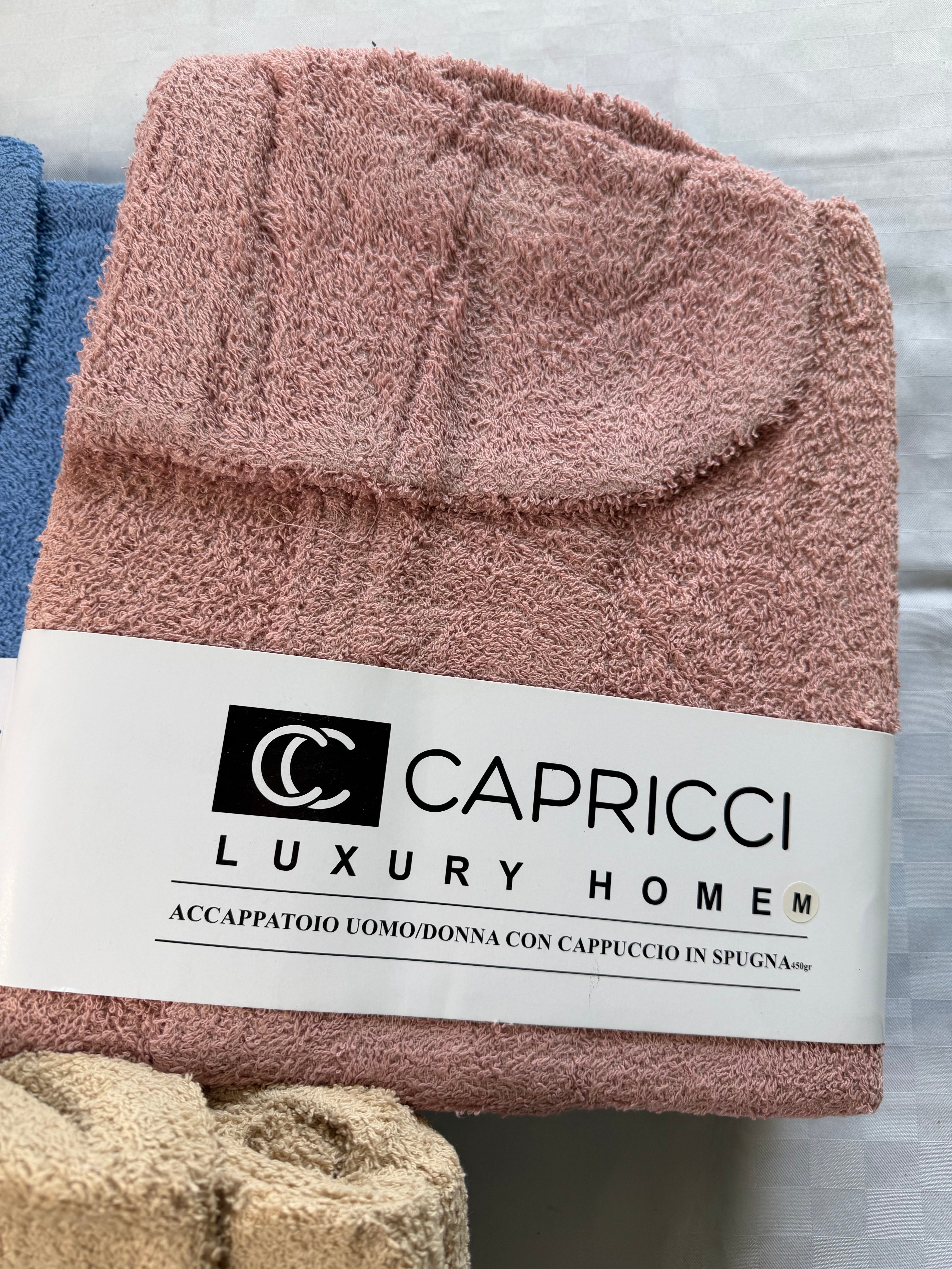 ACCAPPATOIO IN OTTIMA SPUGNA con cappuccio e cintura