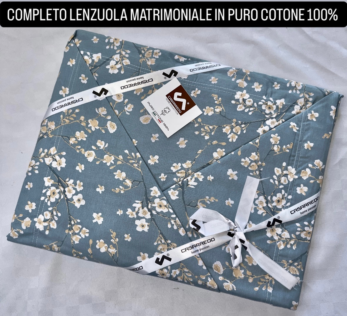 COMPLETO LENZUOLA MATRIMONIALE IN 100% COTONE Lenzuolo sopra, Lenzuolo sotto con angoli e due Federe