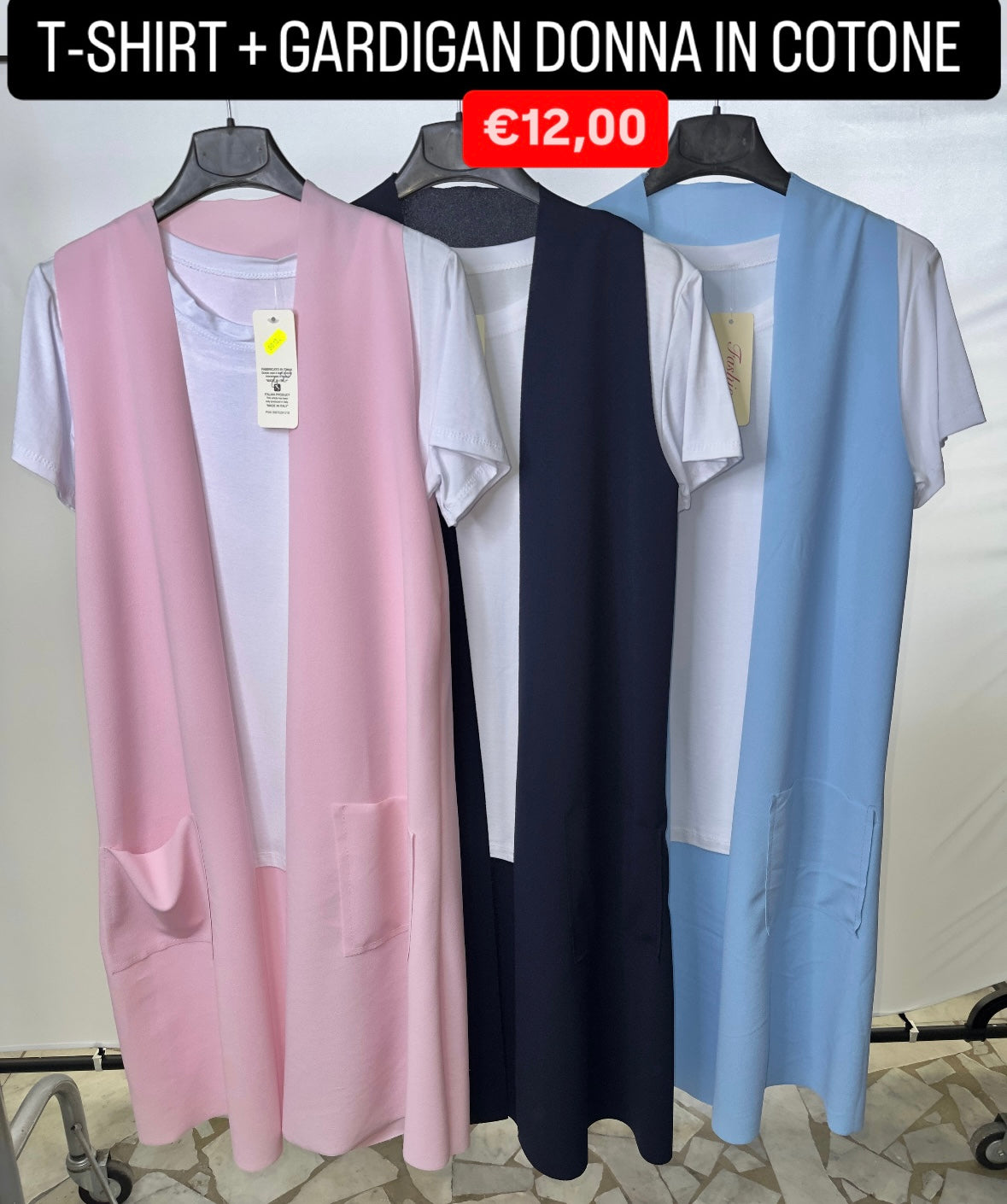 T-SHIRT + GARDIGAN DONNA IN COTONE Taglia unica