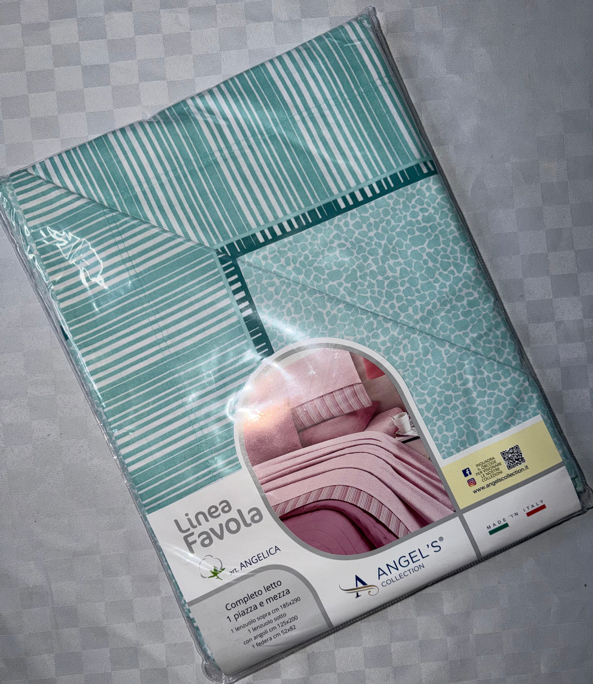 COMPLETO LENZUOLA 1 POSTO E MEZZO IN 100% COTONE Lenzuolo sopra, Lenzuolo sotto con angoli e Federe
