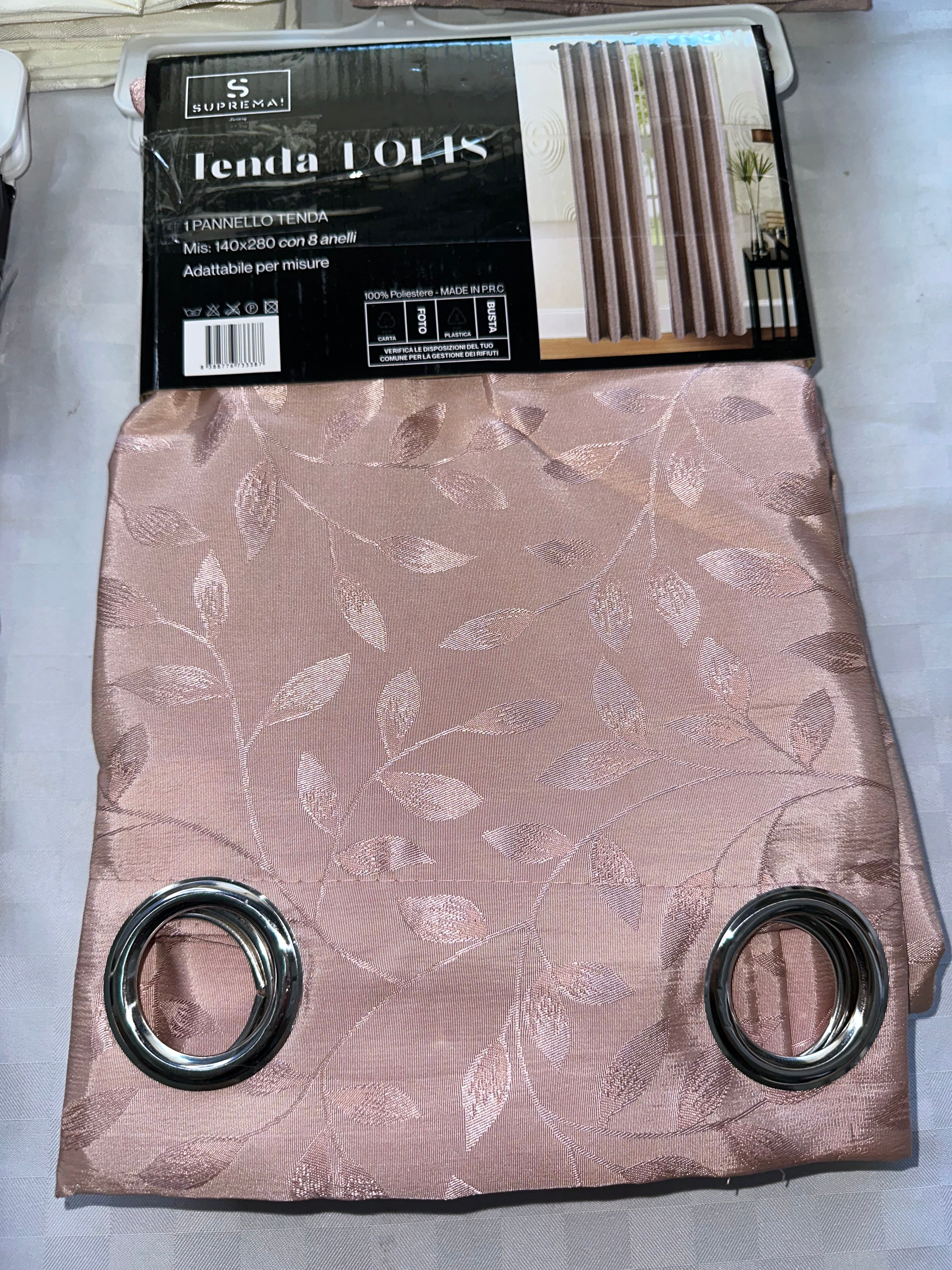 COPPIA DI TENDE PER INTERNI TESSUTO COPRENTE CONFEZIONE DA 2 TELI (OGNI TELO MISURA 140x280cm)art.Doris