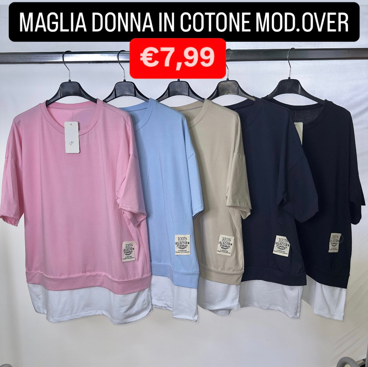 MAGLIA DONNA IN COTONE MOD.OVER TAGLIA UNICA