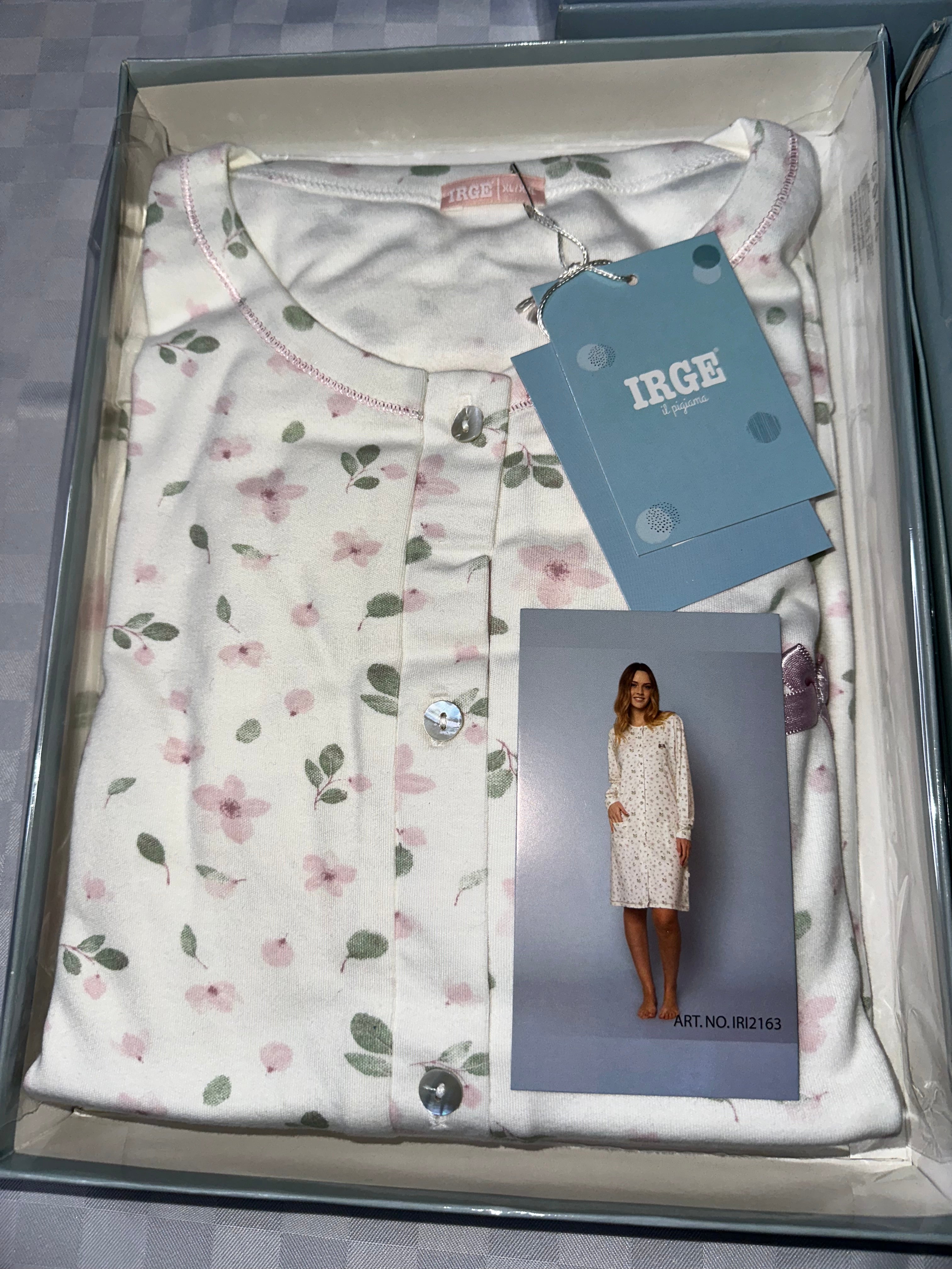 CAMICIA DA NOTTE DONNA IN COTONE CALDO APERTA AVANTI CON BOTTONI