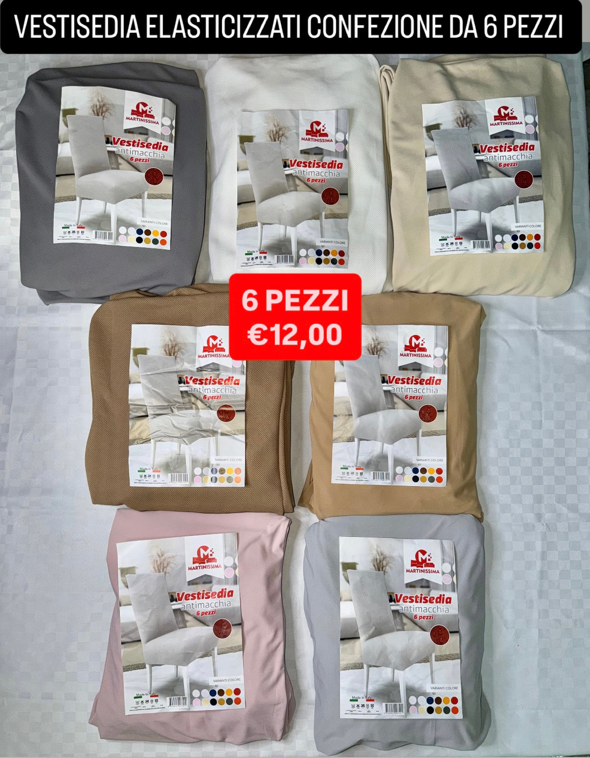 VESTISEDIA CONFEZIONE DA 6 PEZZI ELASTICIZZATI