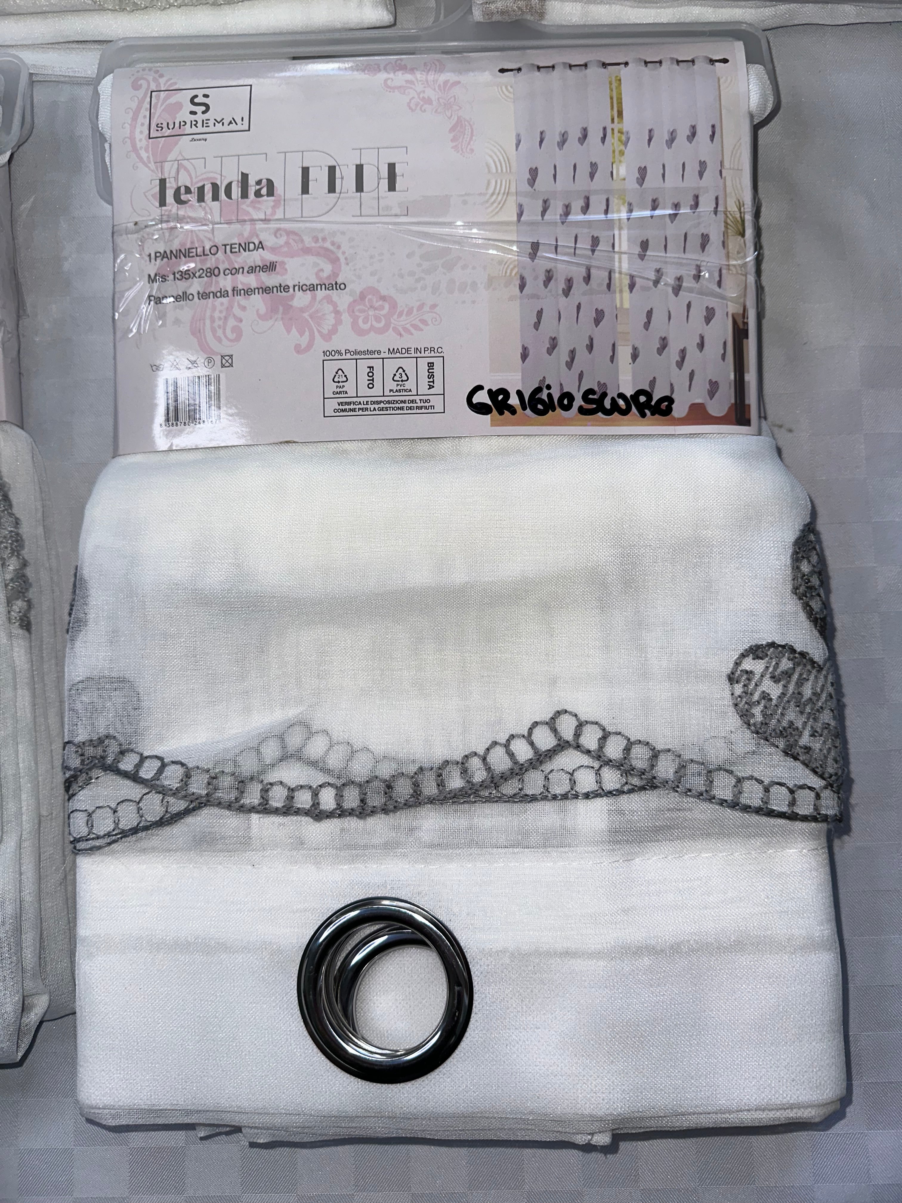 COPPIA DI TENDE PER INTERNI VELATE CONFEZIONE DA 2 TELI (OGNI TELO MISURA 140x280cm)art.  Fede