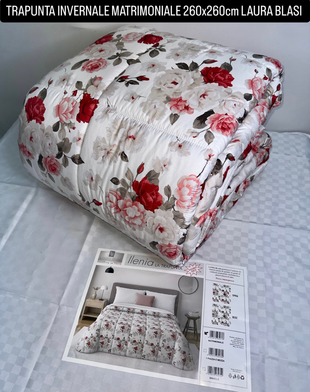 TRAPUNTA INVERNALE MATRIMONIALE misura 260x260cm Laura Blasi