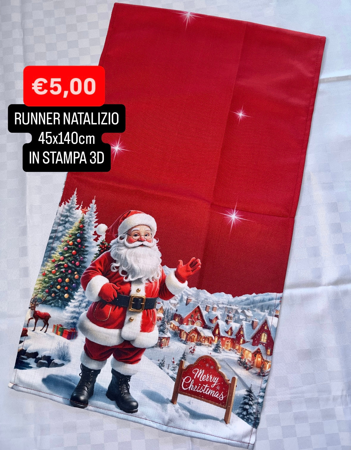 RUNNER NATALIZIO 45x140cm IN STAMPA 3D