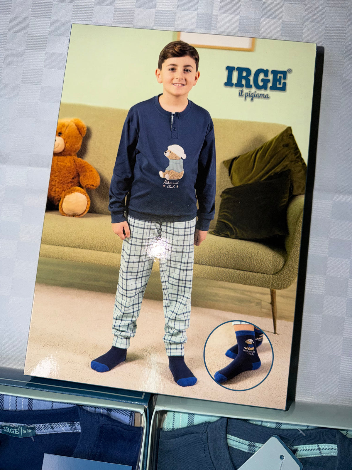 PIGIAMA BIMBO IN COTONE CALDO Manica Lunga e Pantalone lungo (COMPRESO DI CALZINI)