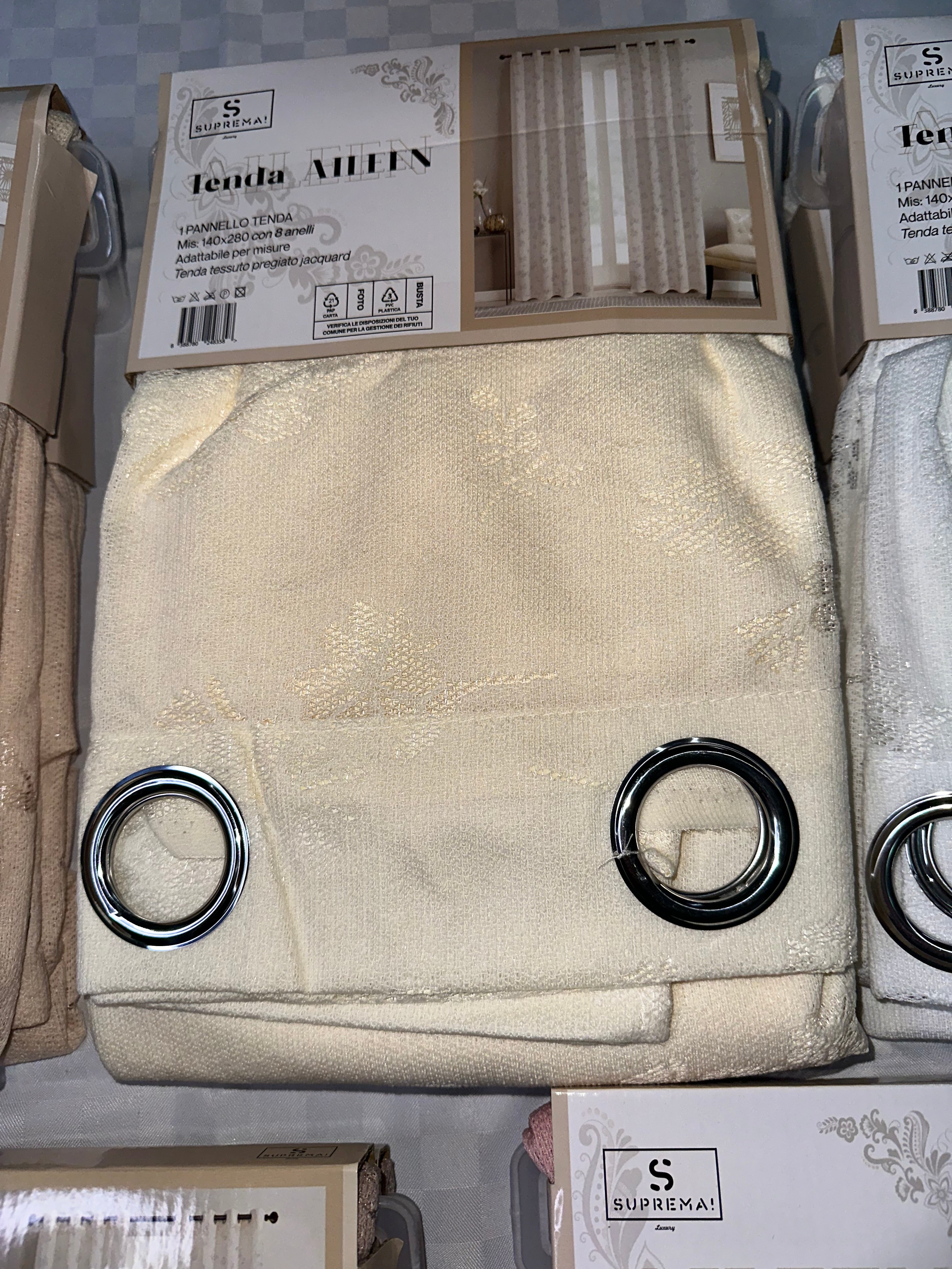 COPPIA DI TENDE PER INTERNI VELATE CONFEZIONE DA 2 TELI (OGNI TELO MISURA 140x280cm)art. Aileen