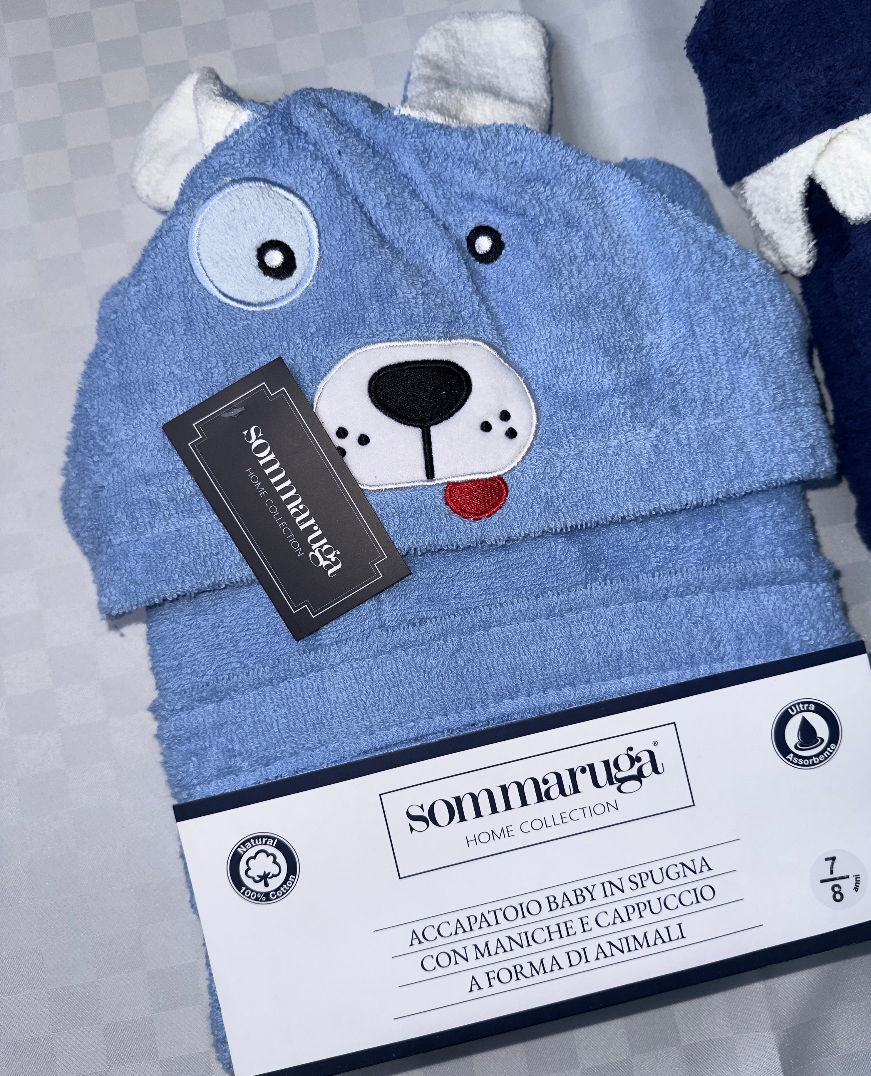 ACCAPPATOIO BIMBO IN SPUGNA CON CAPPUCCIO DISEGNATO