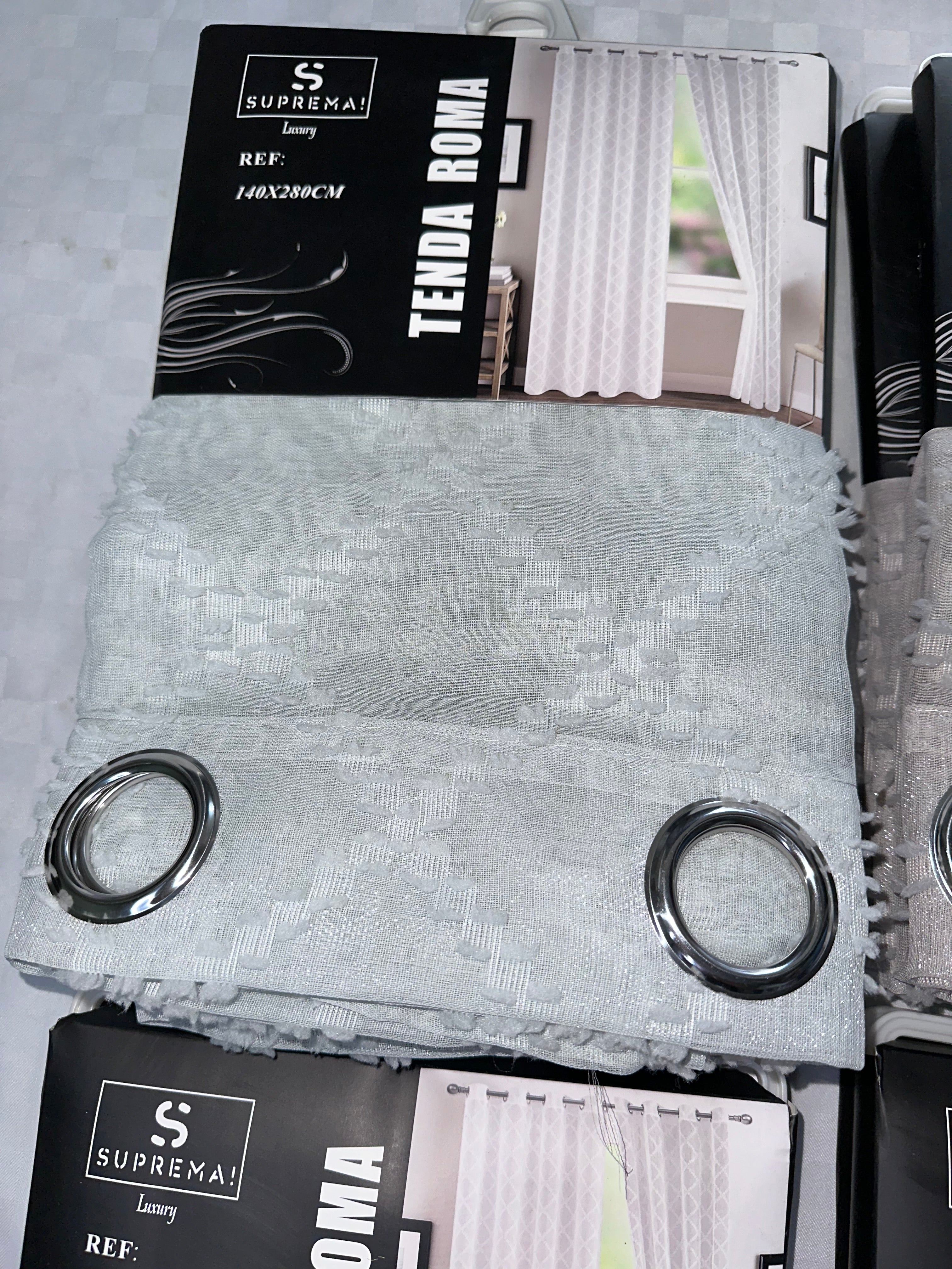 COPPIA DI TENDE PER INTERNI VELATE CONFEZIONE DA 2 TELI (OGNI TELO MISURA 140x280cm)art Roma