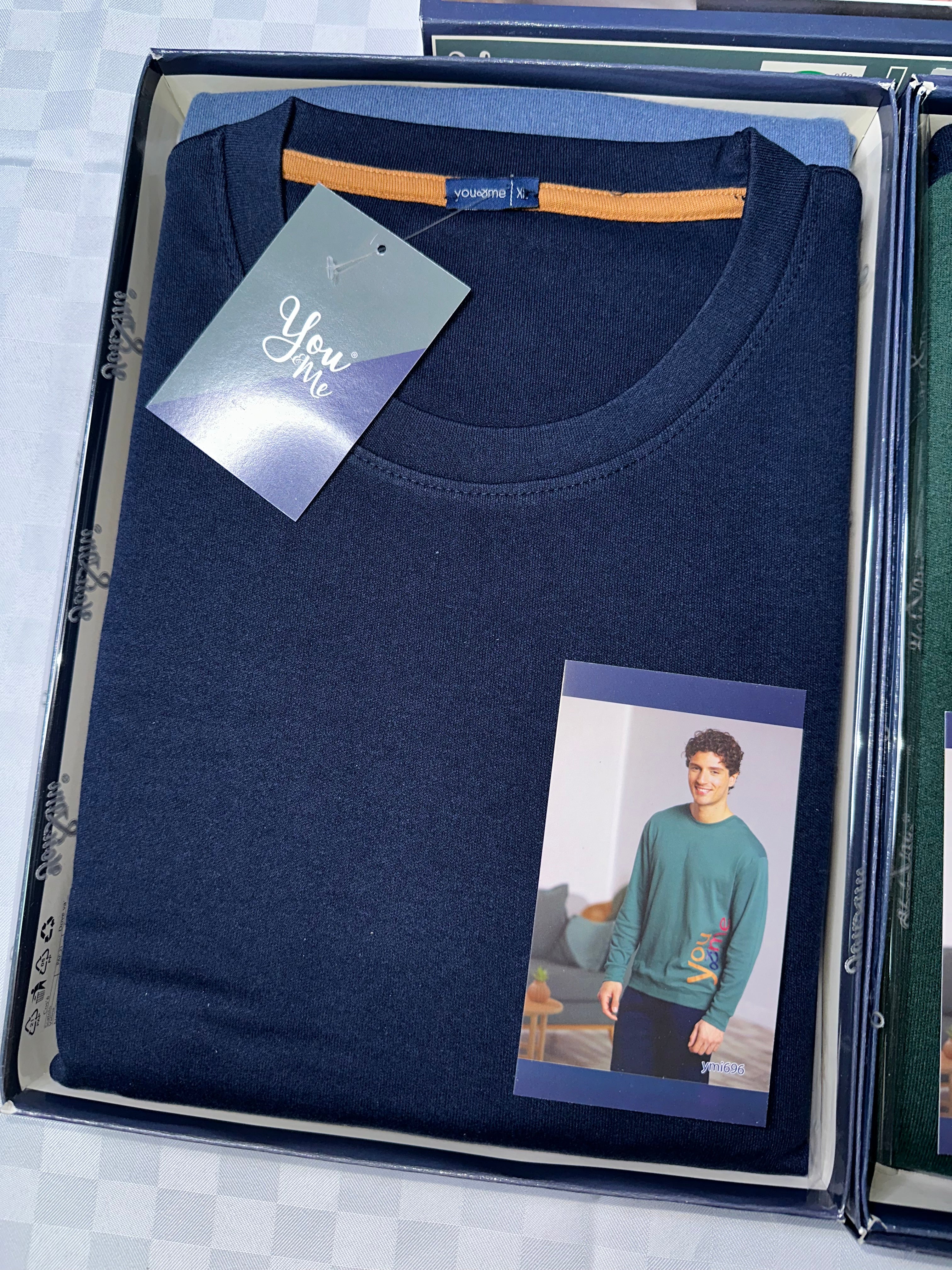 PIGIAMA UOMO IN COTONE CALDO Manica lunga e Pantalone lungo