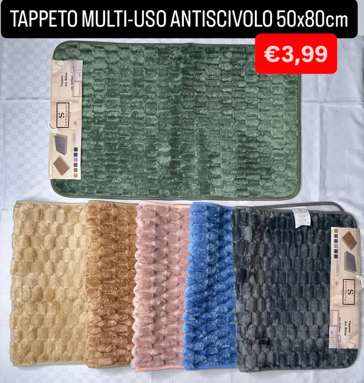 TAPPETO MULTI-USO 50x80cm ANTISCIVOLO