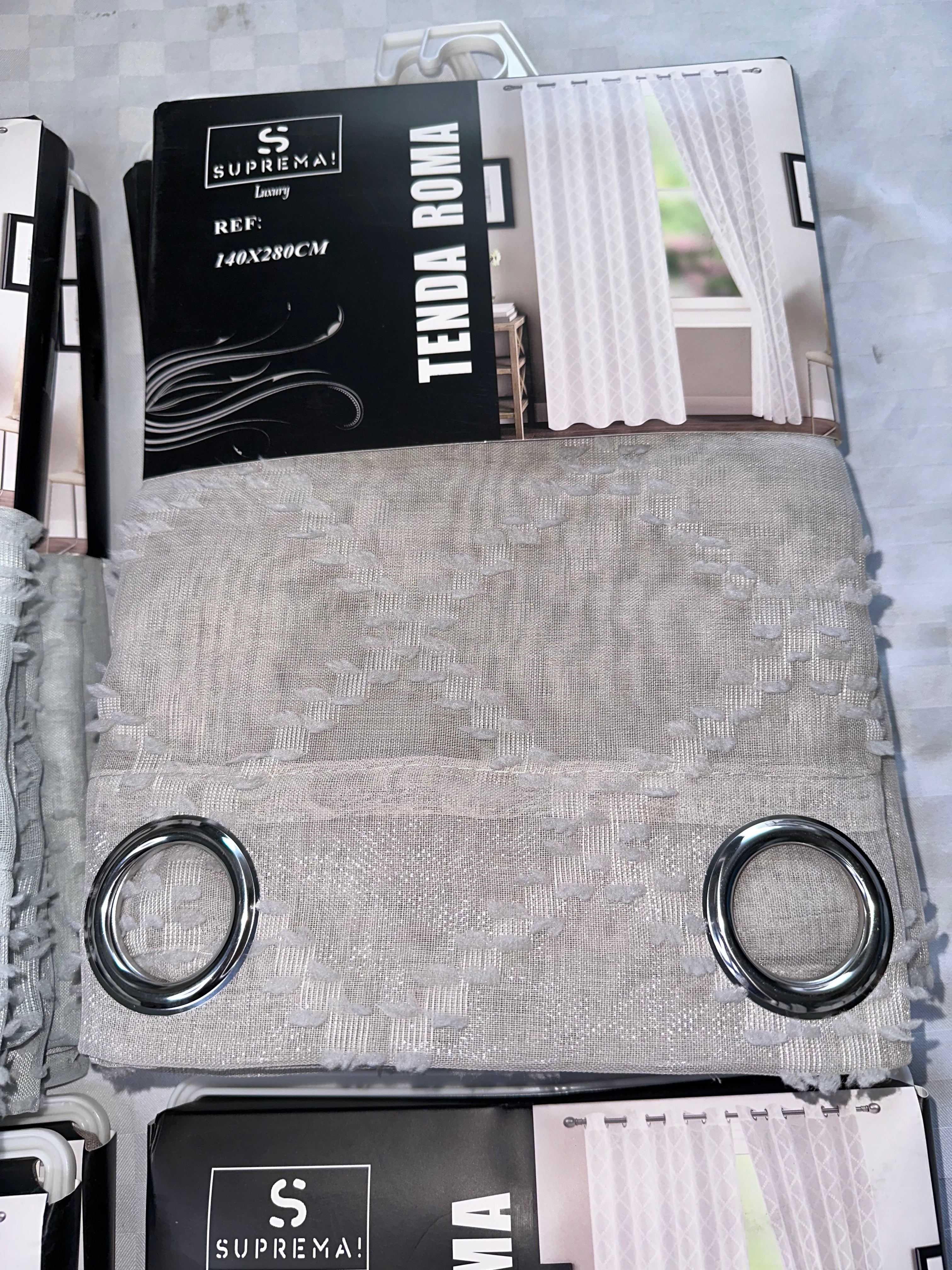 COPPIA DI TENDE PER INTERNI VELATE CONFEZIONE DA 2 TELI (OGNI TELO MISURA 140x280cm)art Roma