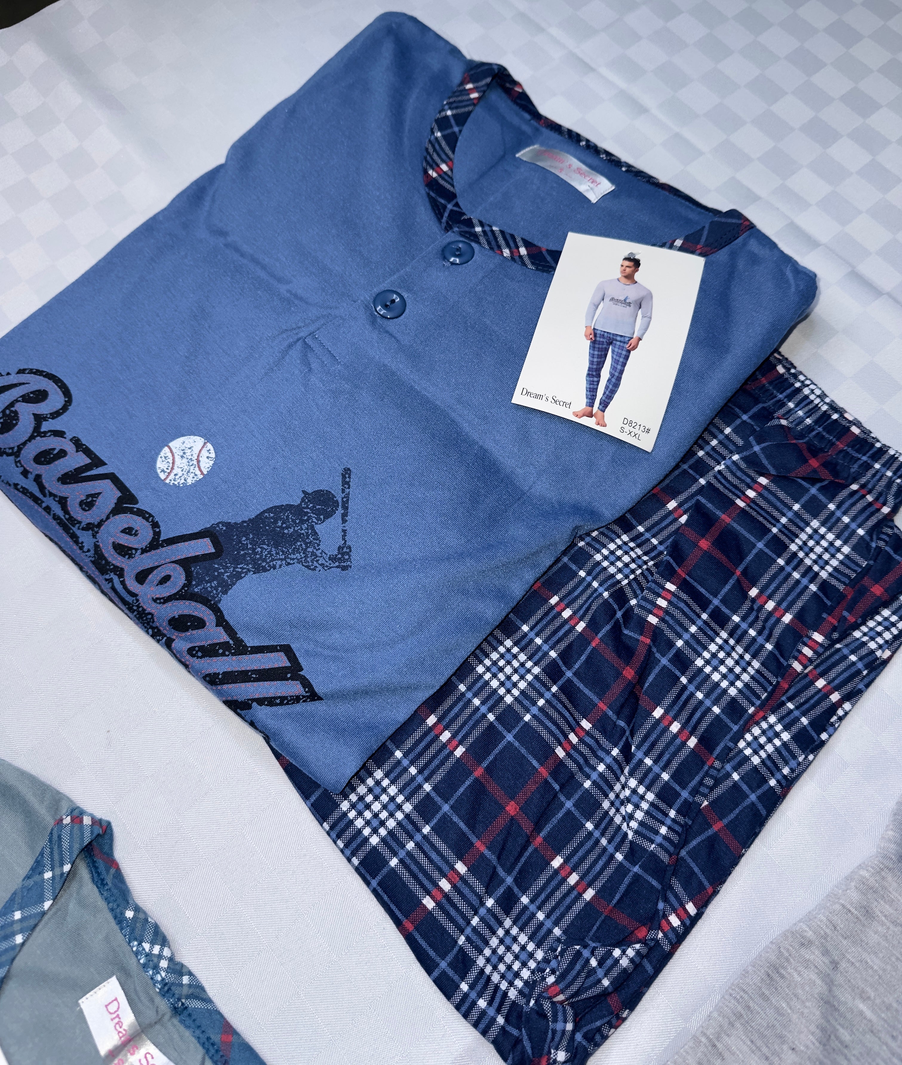 PIGIAMA UOMO IN COTONE MANICA LUNGA E PANTALONE LUNGO