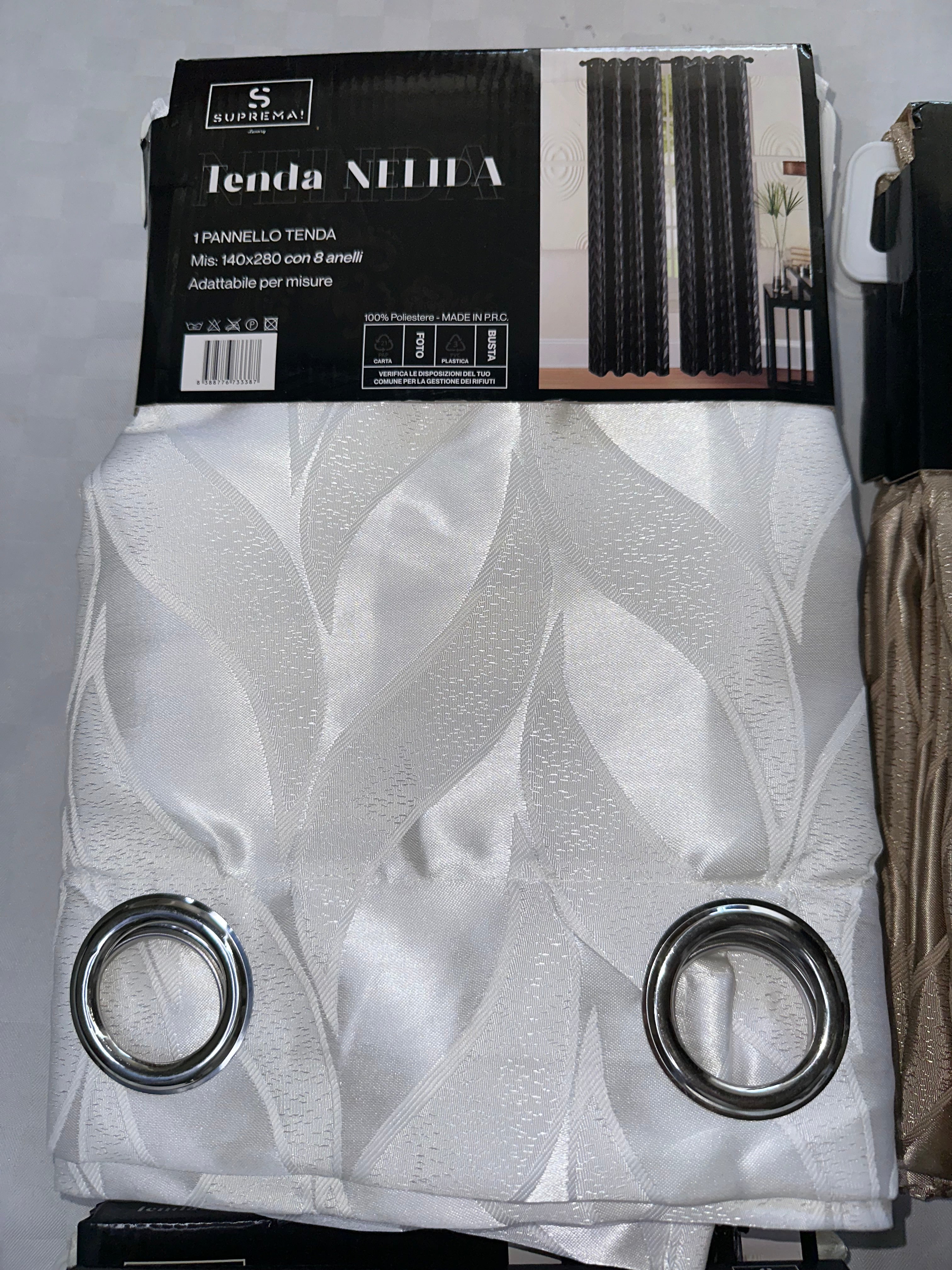 COPPIA DI TENDE PER INTERNI TESSUTO COPRENTE CONFEZIONE DA 2 TELI (OGNI TELO MISURA 140x280cm)art. Nelida