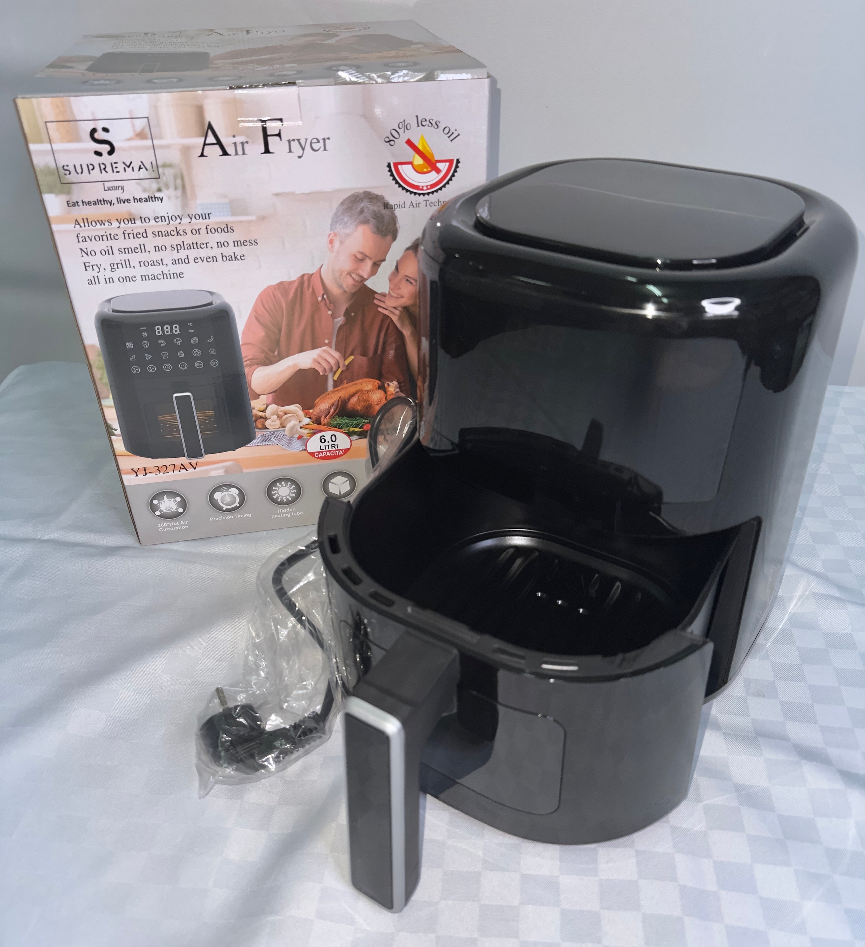 FRIGGITRICE AD ARIA capacità di 6 LITRI con diverse modalità di cottura