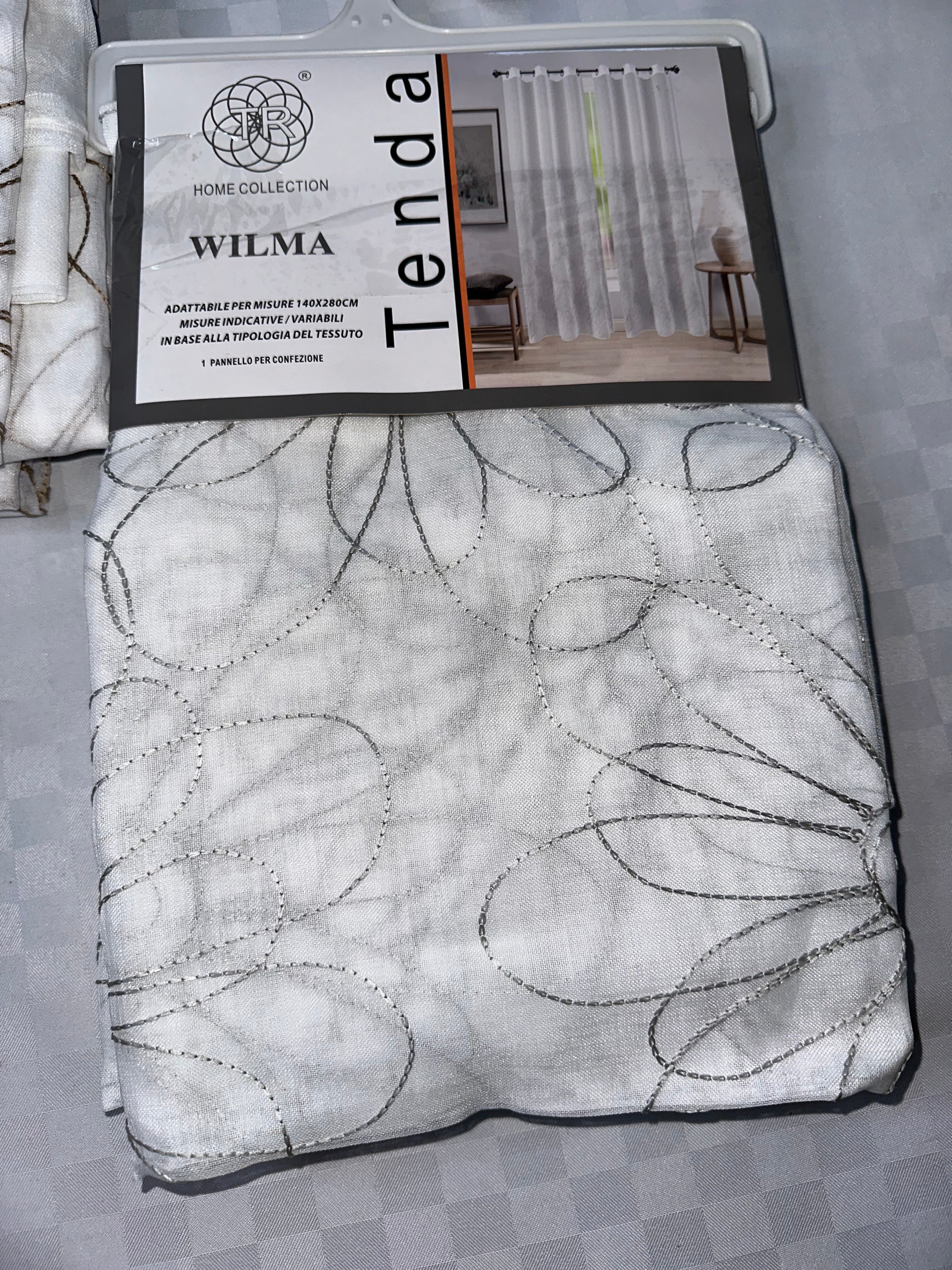 COPPIA DI TENDE PER INTERNI VELATE CONFEZIONE DA 2 TELI (OGNI TELO MISURA 140x280cm)art.Wilma