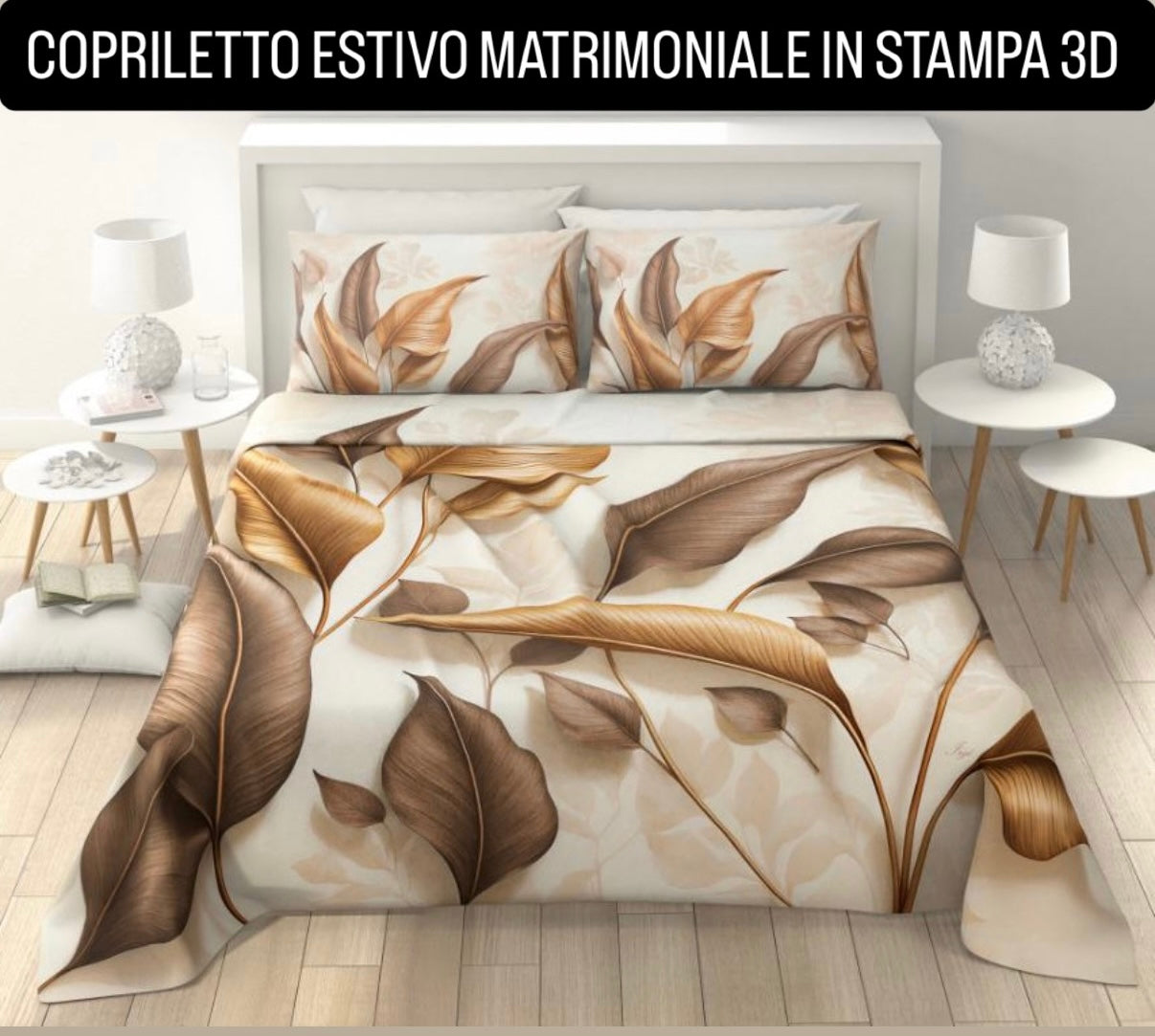 COPRILETTO ESTIVO IN STAMPA 3D MATRIMONIALE misura 260x250cm