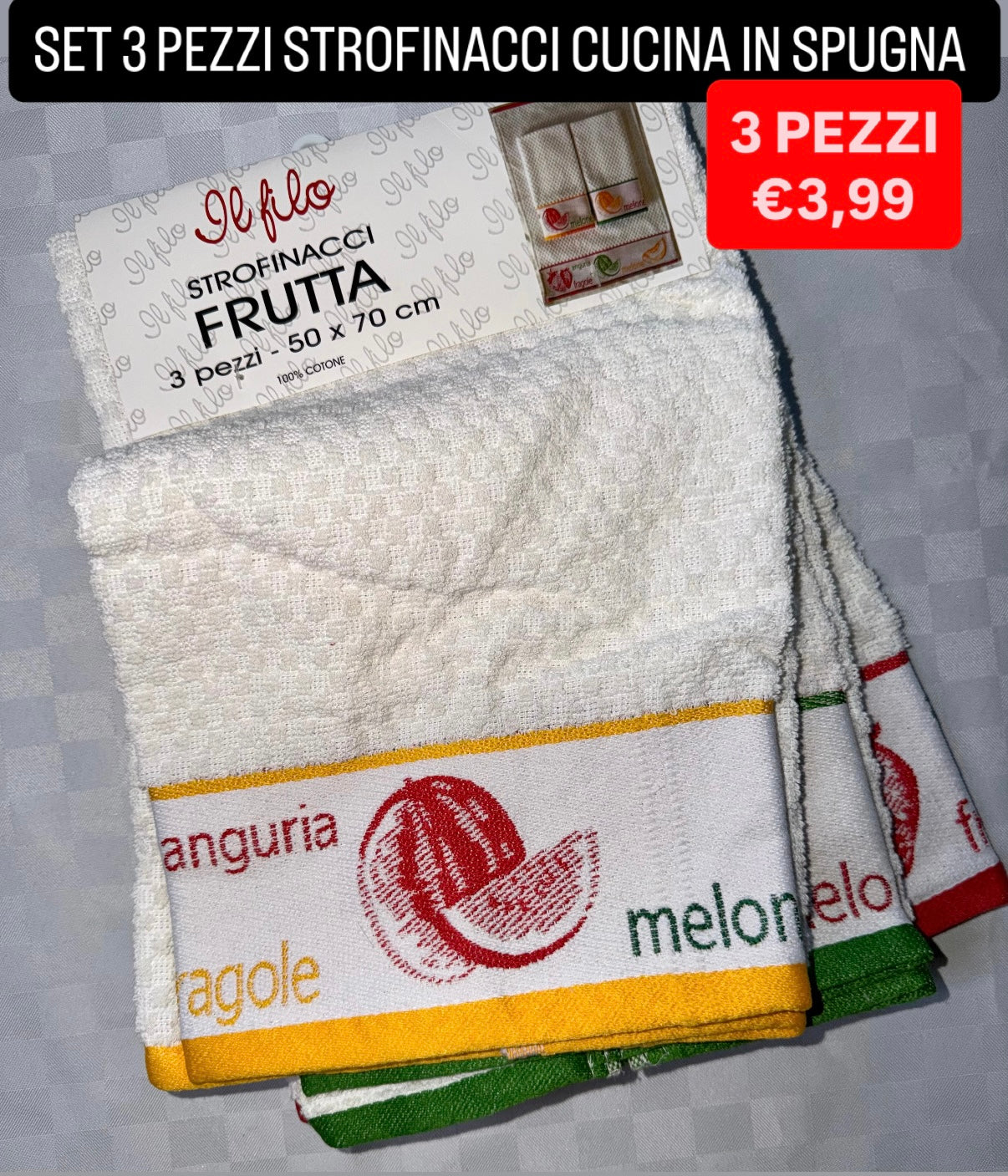 STROFINACCI CUCINA CONFEZIONE DA 3 PEZZI IN SPUGNA