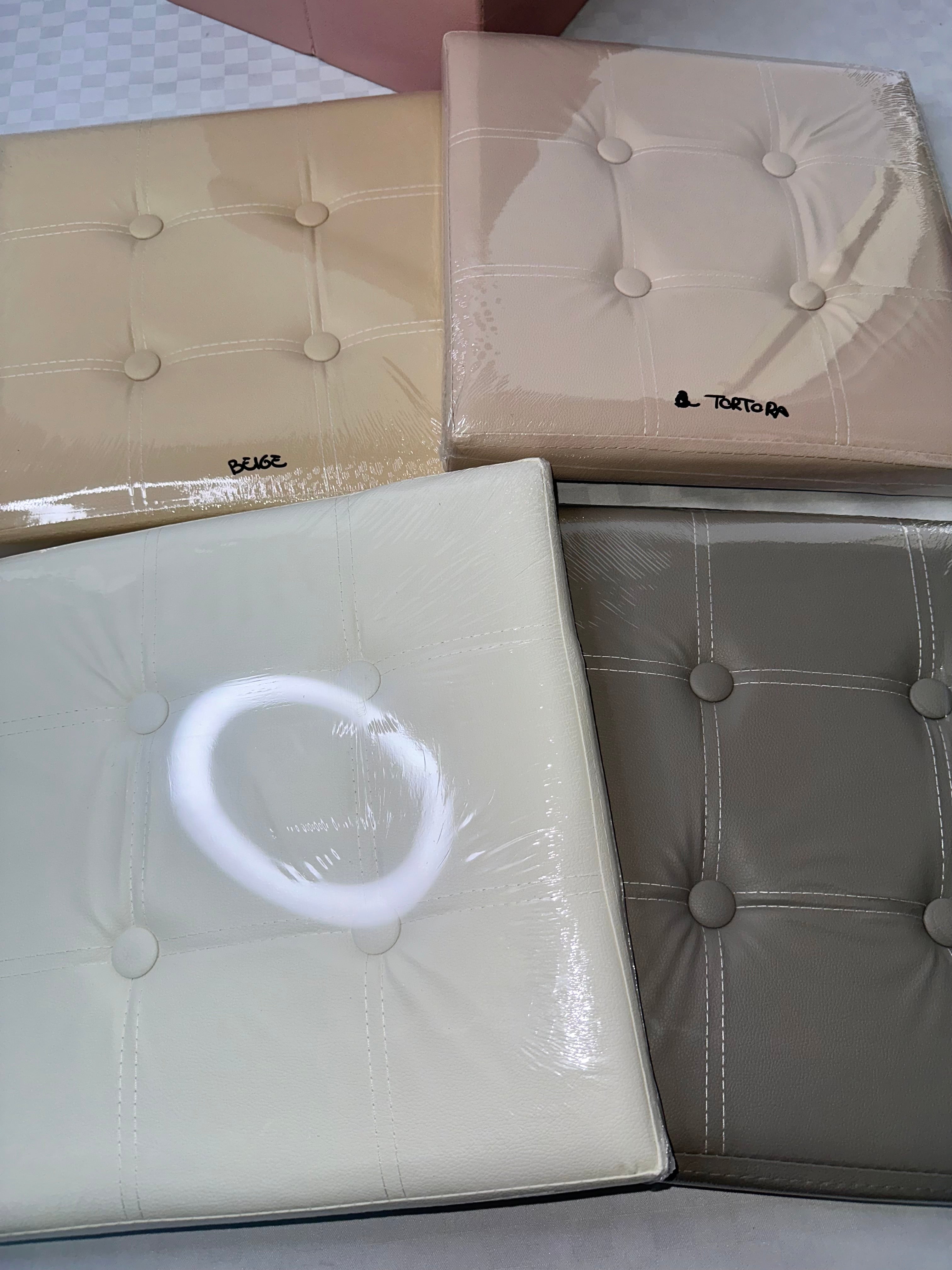 POUF CONTENITORE IN PELLE misura 40x40cm