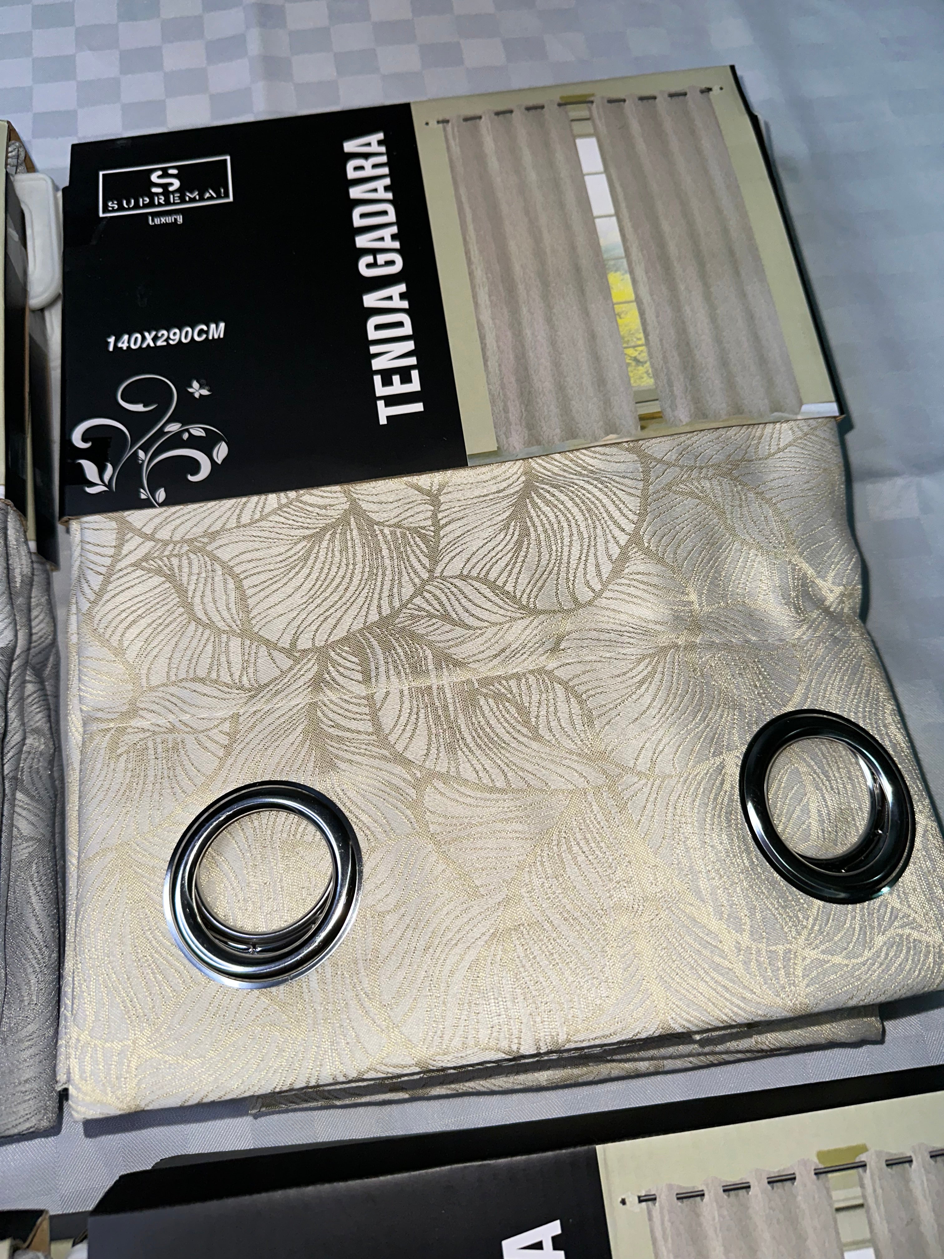 COPPIA DI TENDE PER INTERNI TESSUTO COPRENTE CONFEZIONE DA 2 TELI (OGNI TELO MISURA 140x290cm)art. Gadara