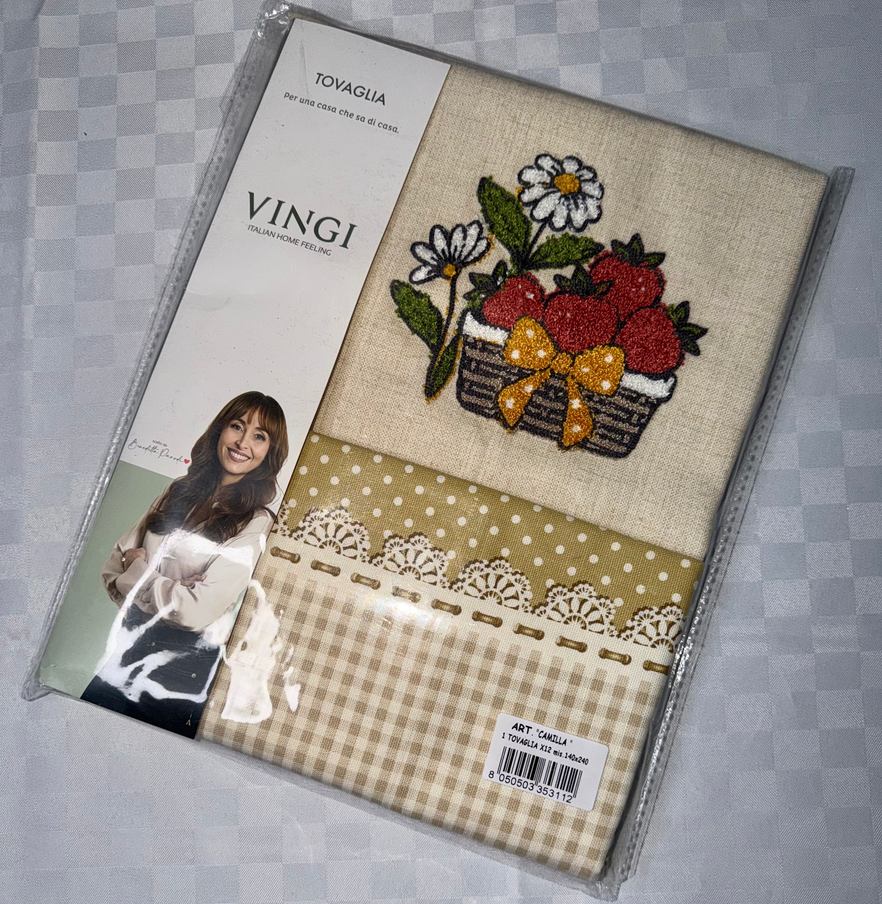 TOVAGLIA DA TAVOLA VINGI CON RICAMO IN COTONE 100%