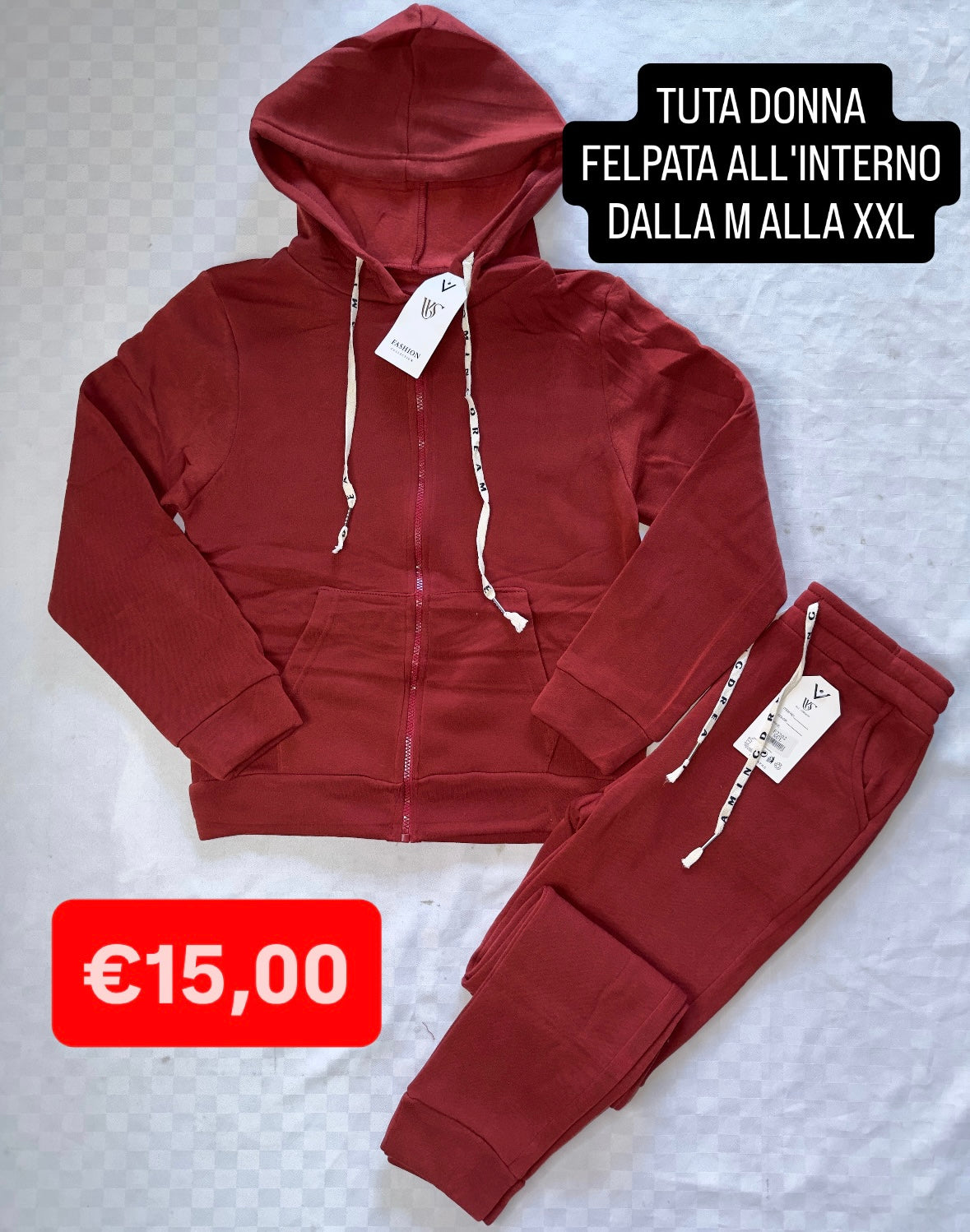 TUTA DONNA FELPATA ALL'INTERNO