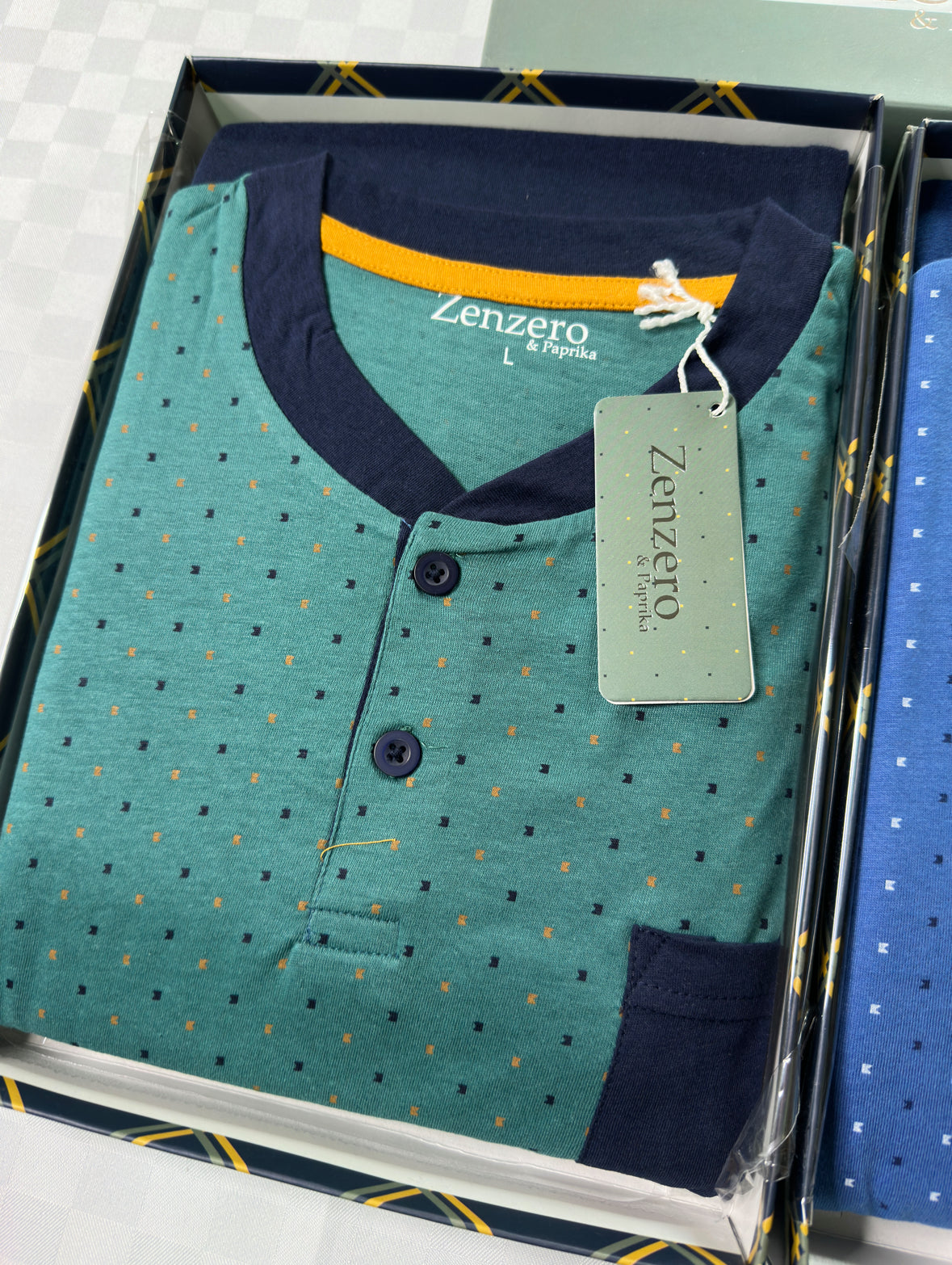 PIGIAMA UOMO 3 PEZZI IN 100% COTONE Maglia mezza manica, Pantalone lungo e Pantaloncino corto