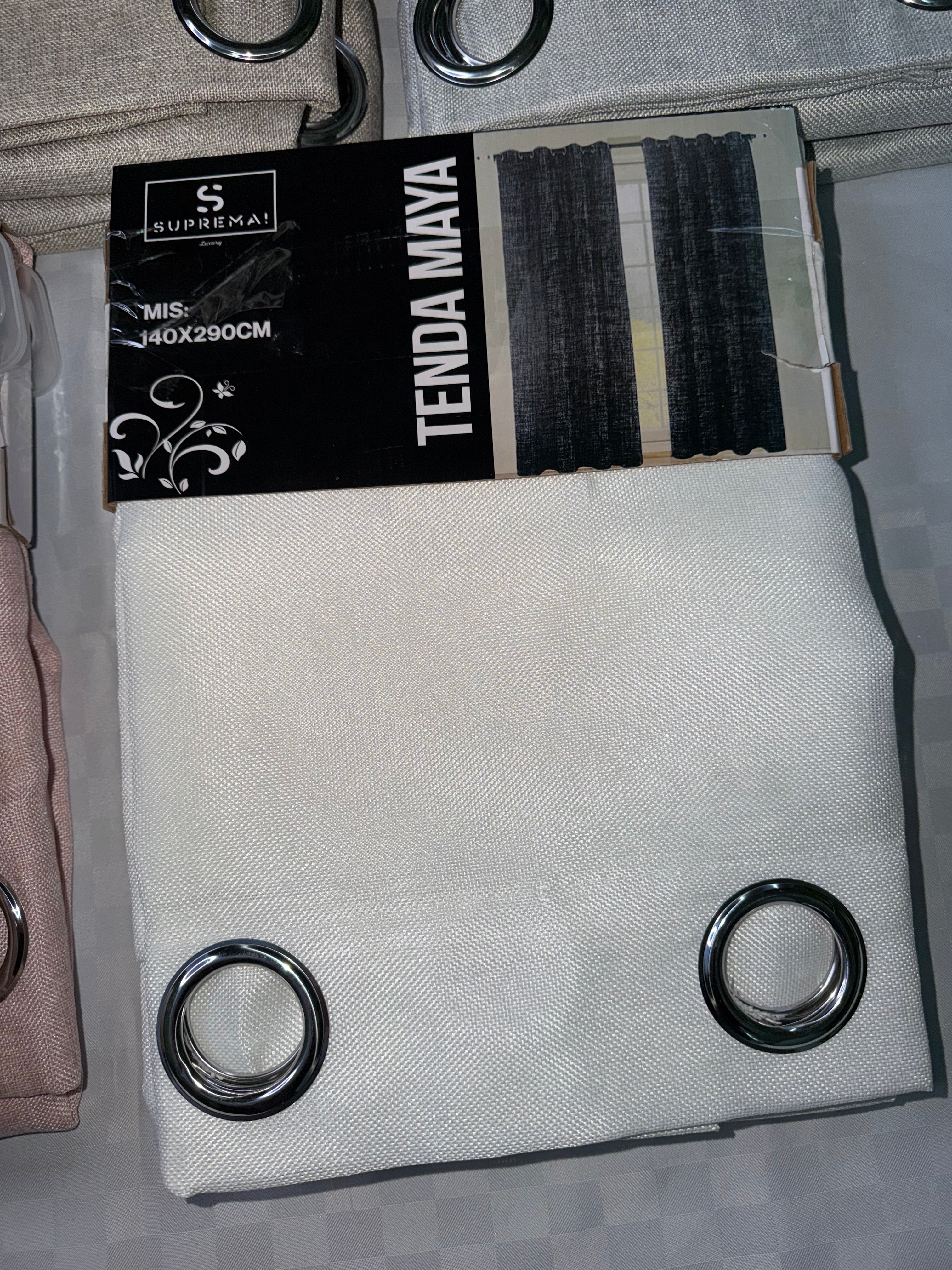 COPPIA DI TENDE PER INTERNI TESSUTO COPRENTE CONFEZIONE DA 2 TELI (OGNI TELO MISURA 140x290cm)art. Maya