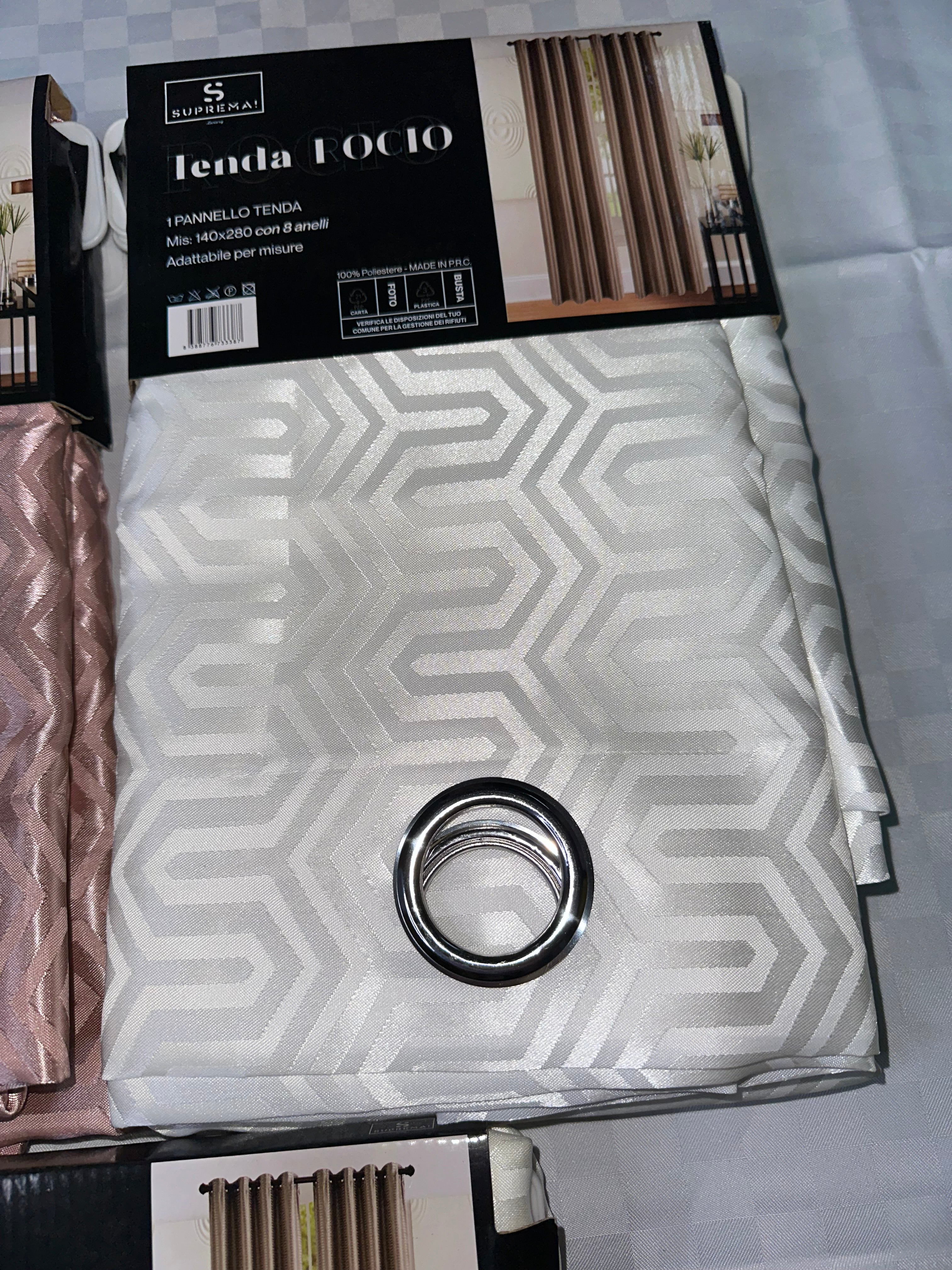 COPPIA DI TENDE PER INTERNI TESSUTO COPRENTE CONFEZIONE DA 2 TELI (OGNI TELO MISURA 140x280cm)art. Rocio