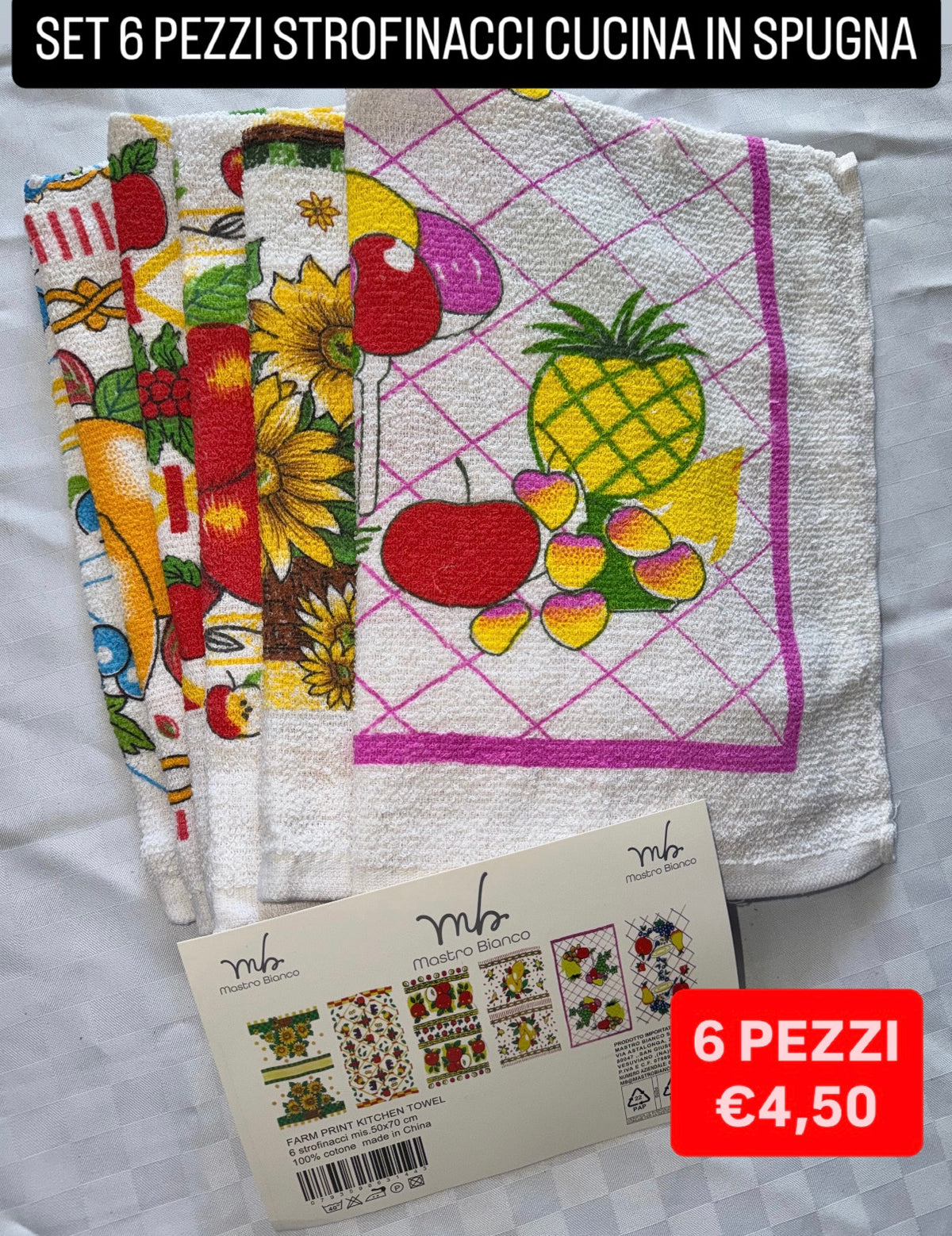 STROFINACCI CUCINA IN SPUGNA CONFEZIONE DA 6 PEZZI