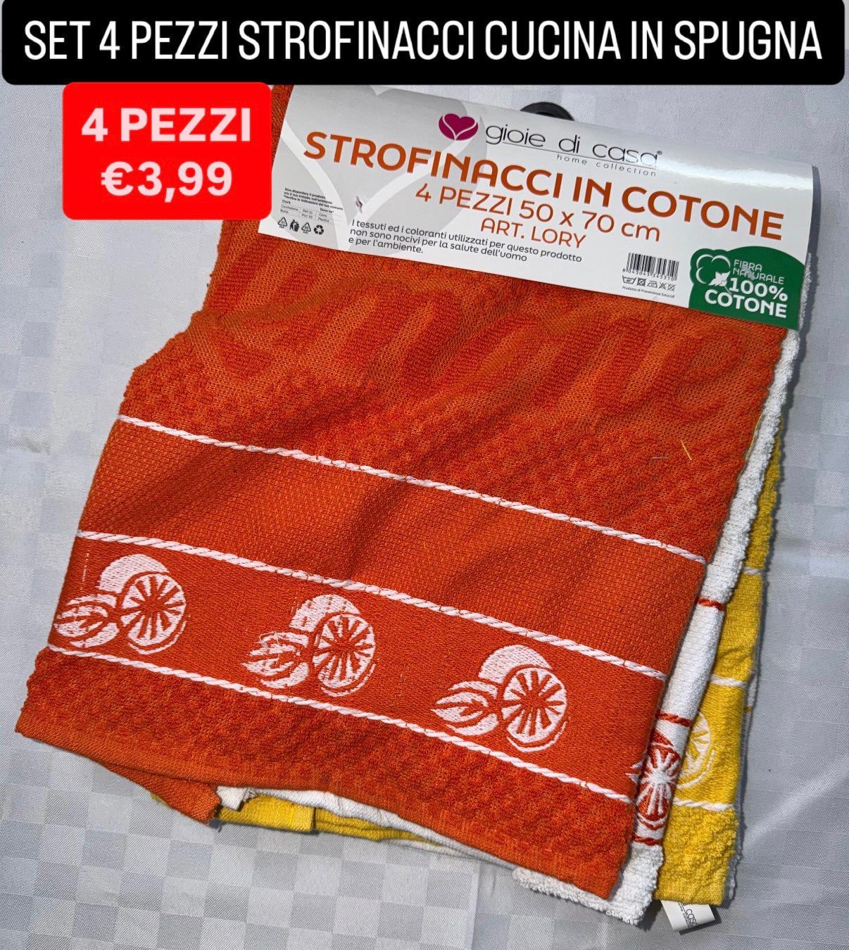 STROFINACCI CUCINA IN SPUGNA CONFEZIONE DA 4 PEZZI