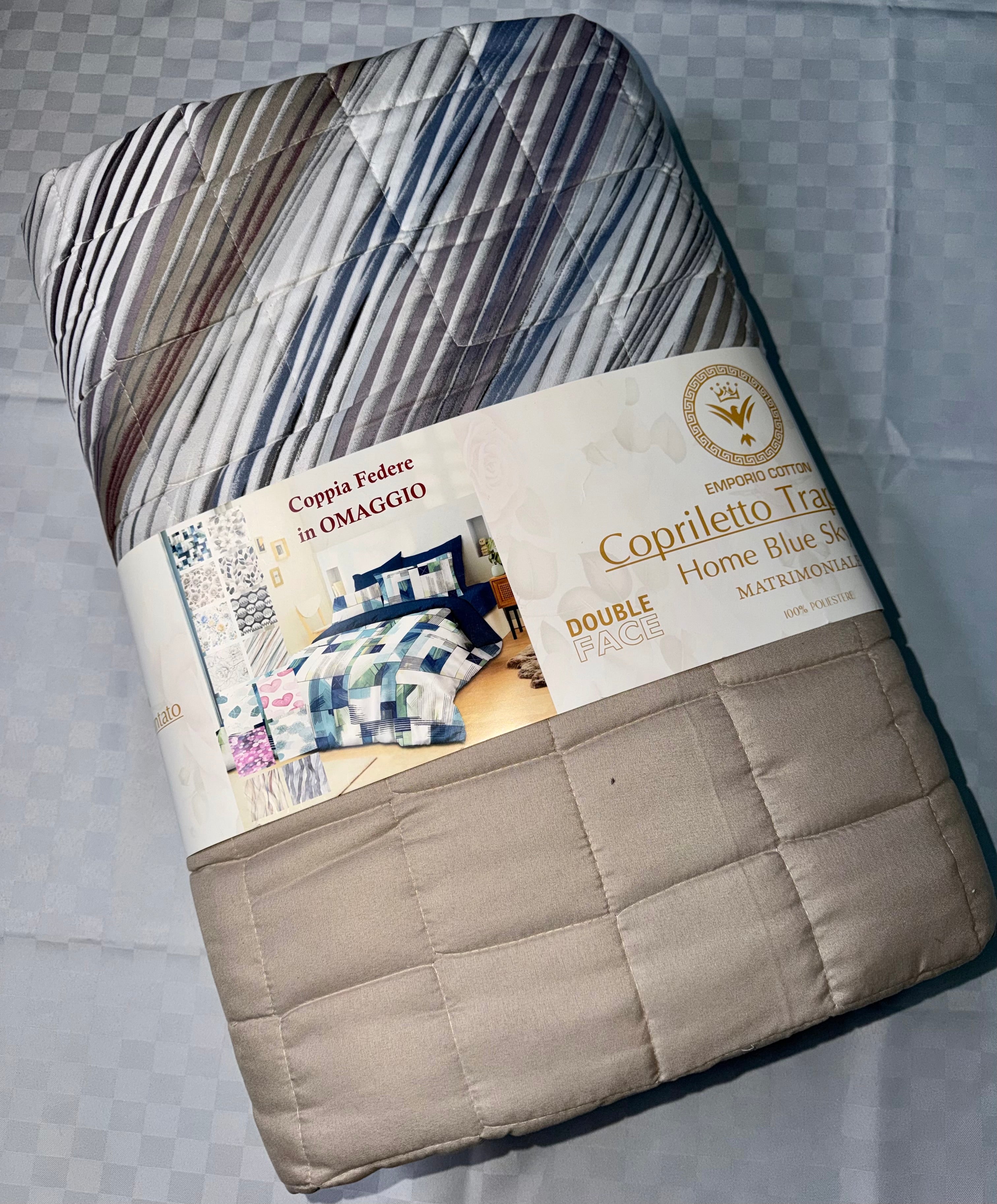 TRAPUNTINO PRIMAVERILE PER LETTO MATRIMONIALE misura 260x260cm (CON DUE FEDERE CUSCINO IN OMAGGIO)