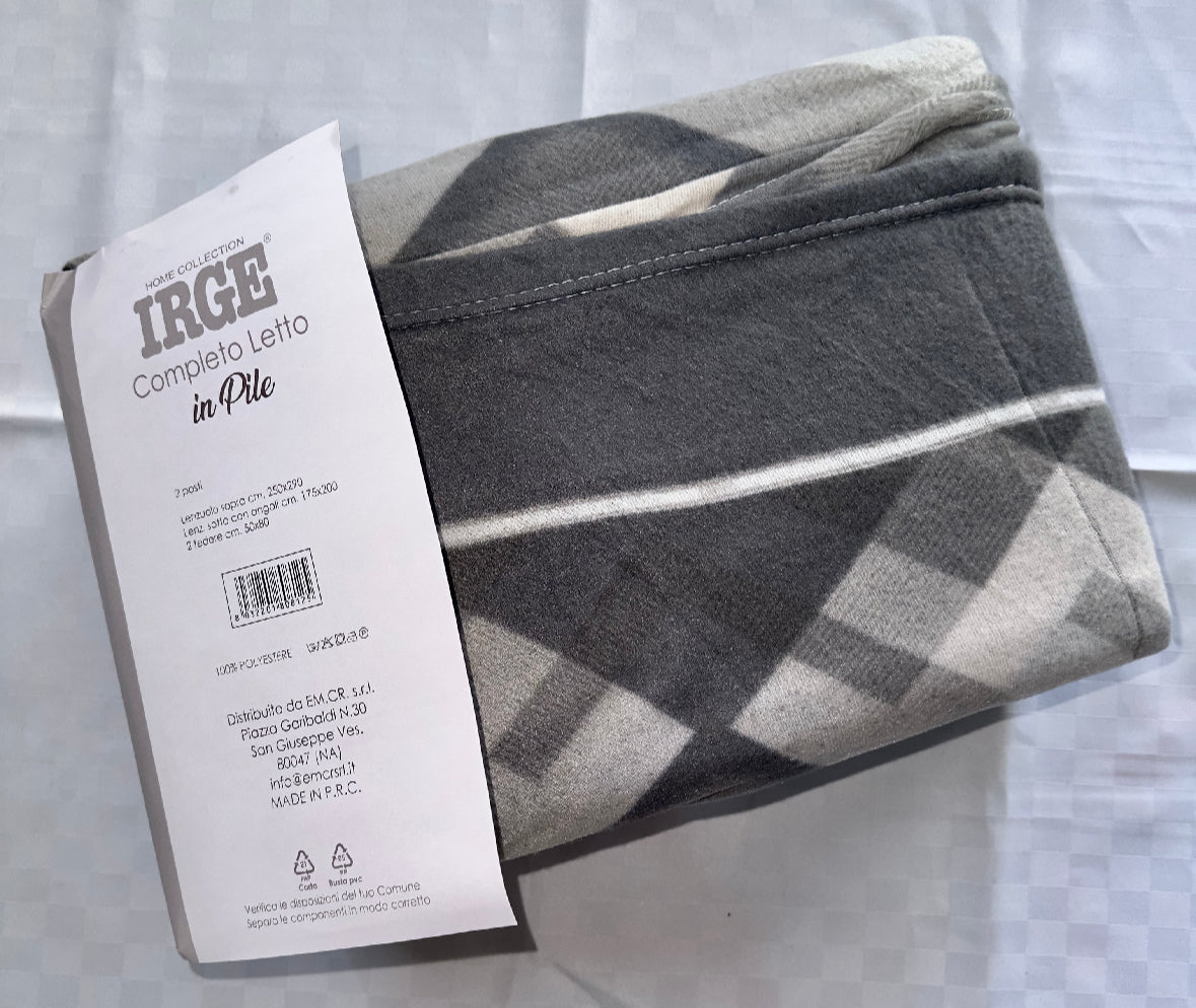 COMPLETO LENZUOLA PER LETTO SINGOLO IN MORBIDO PILE INVERNALE Lenzuolo sopra,Lenzuolo sotto con angoli e Federa