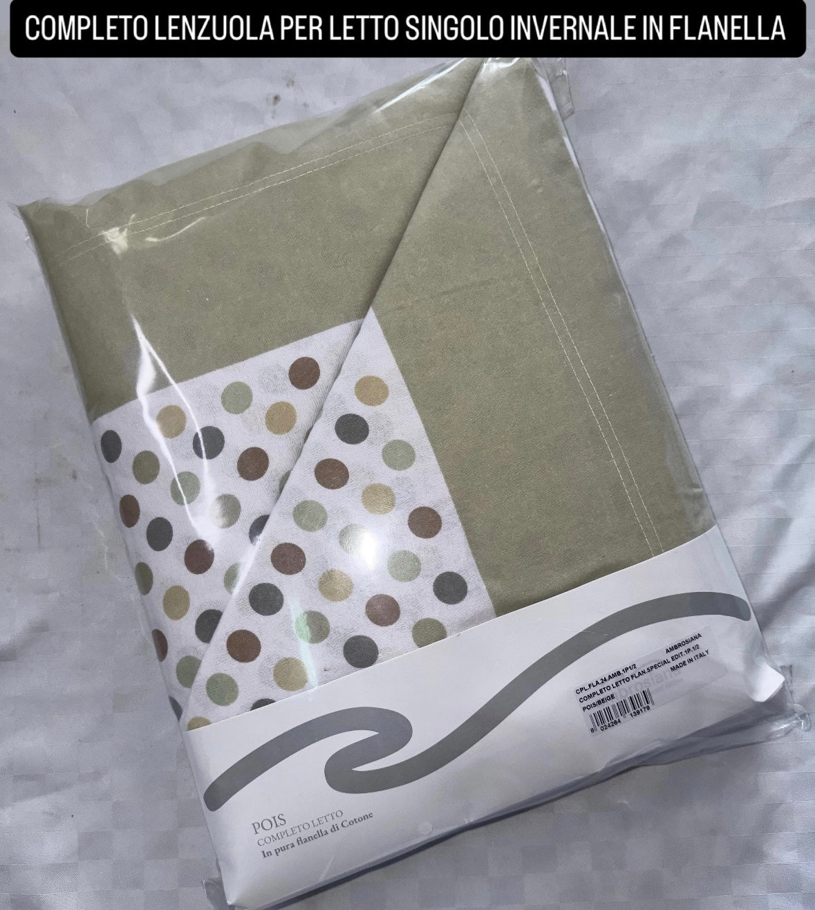 COMPLETO LENZUOLA PER LETTO SINGOLO IN FLANELLA Lenzuolo sopra,Lenzuolo sotto con angoli e due federe