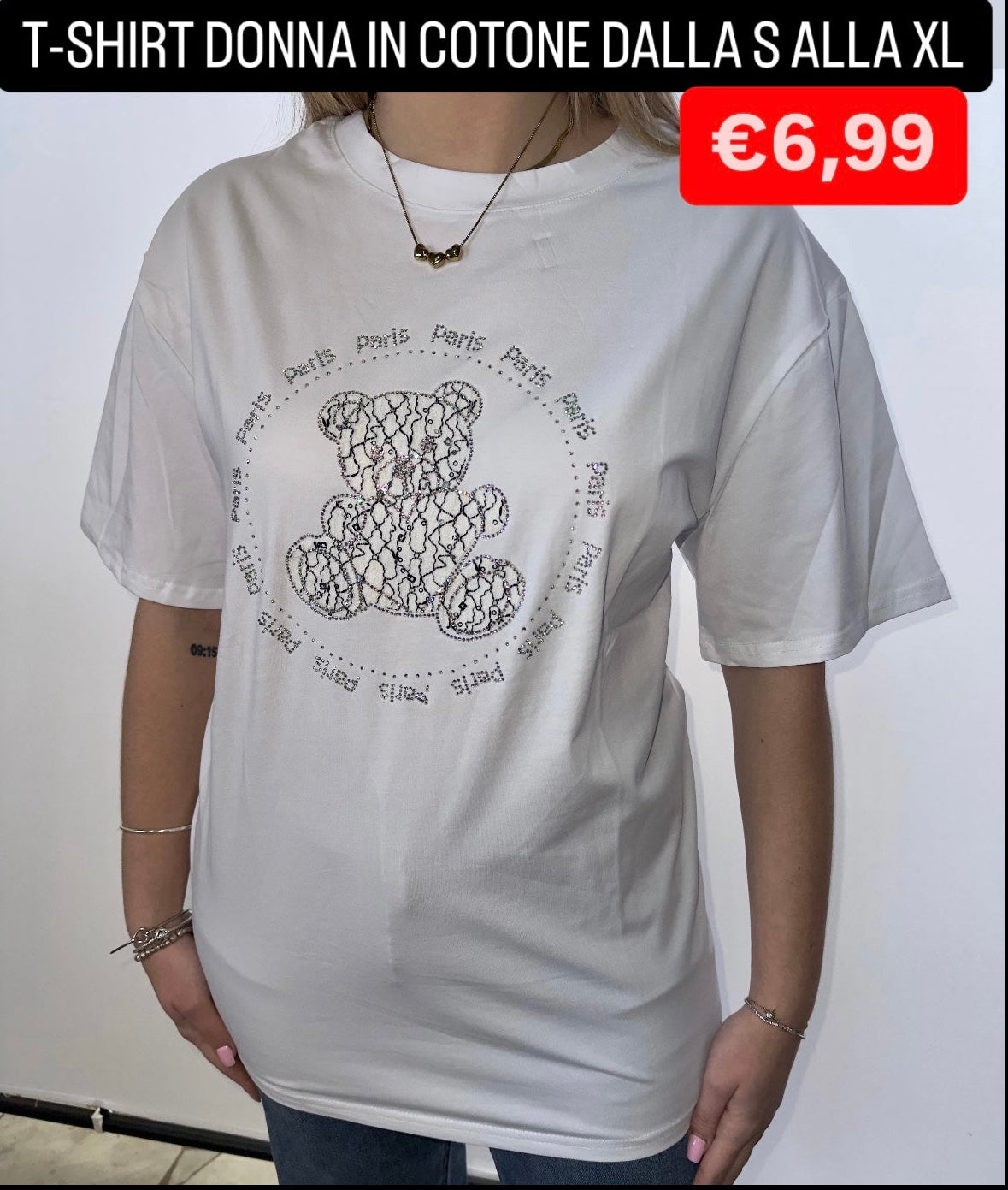 T-SHIRT DONNA IN COTONE MEZZA MANICA art.AMOROMA