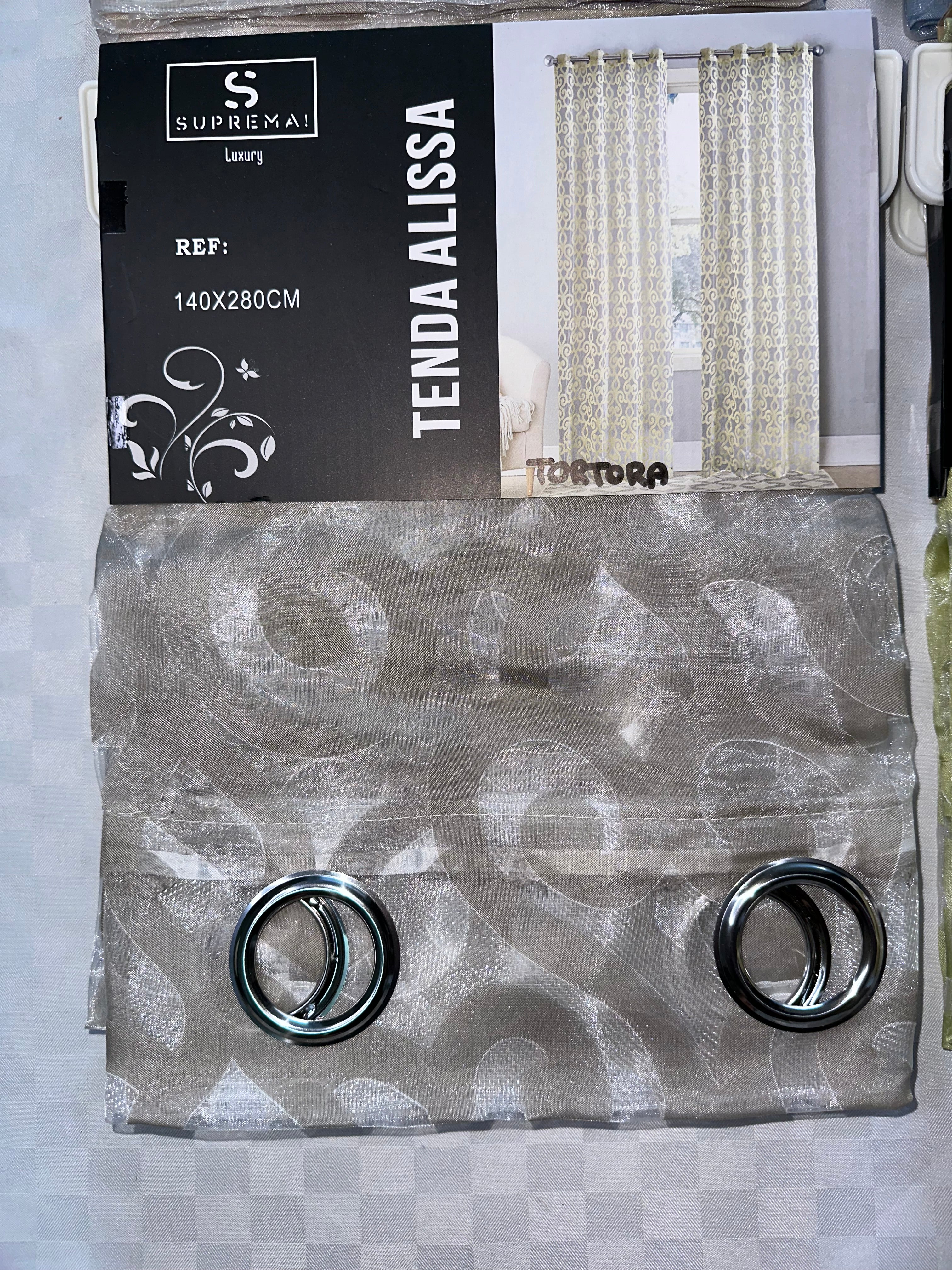 COPPIA DI TENDE PER INTERNI VELATE CONFEZIONE DA 2 TELI (OGNI TELO MISURA 140x280cm)art.  Fede