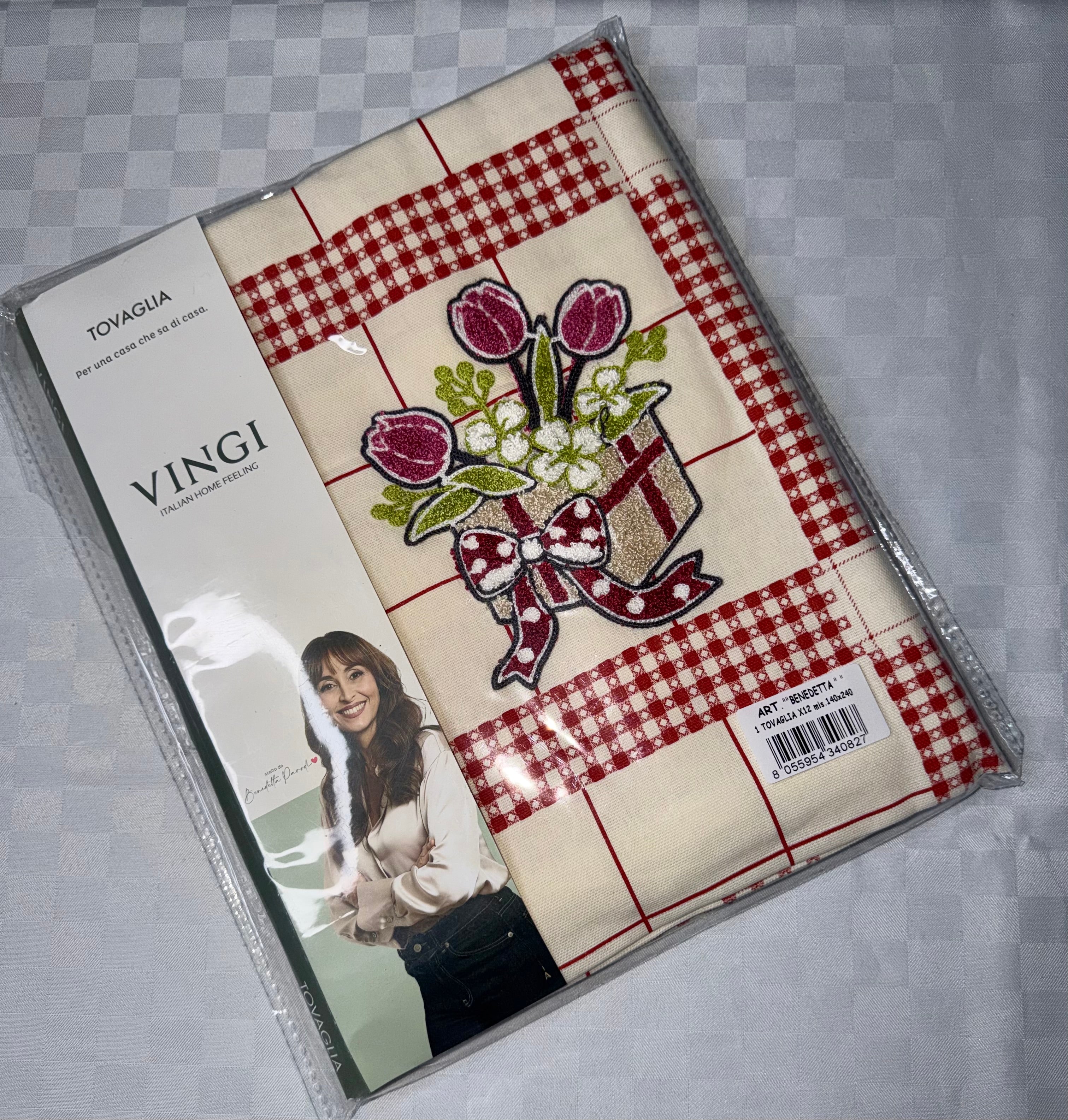 TOVAGLIA DA TAVOLA VINGI CON RICAMO IN COTONE 100%