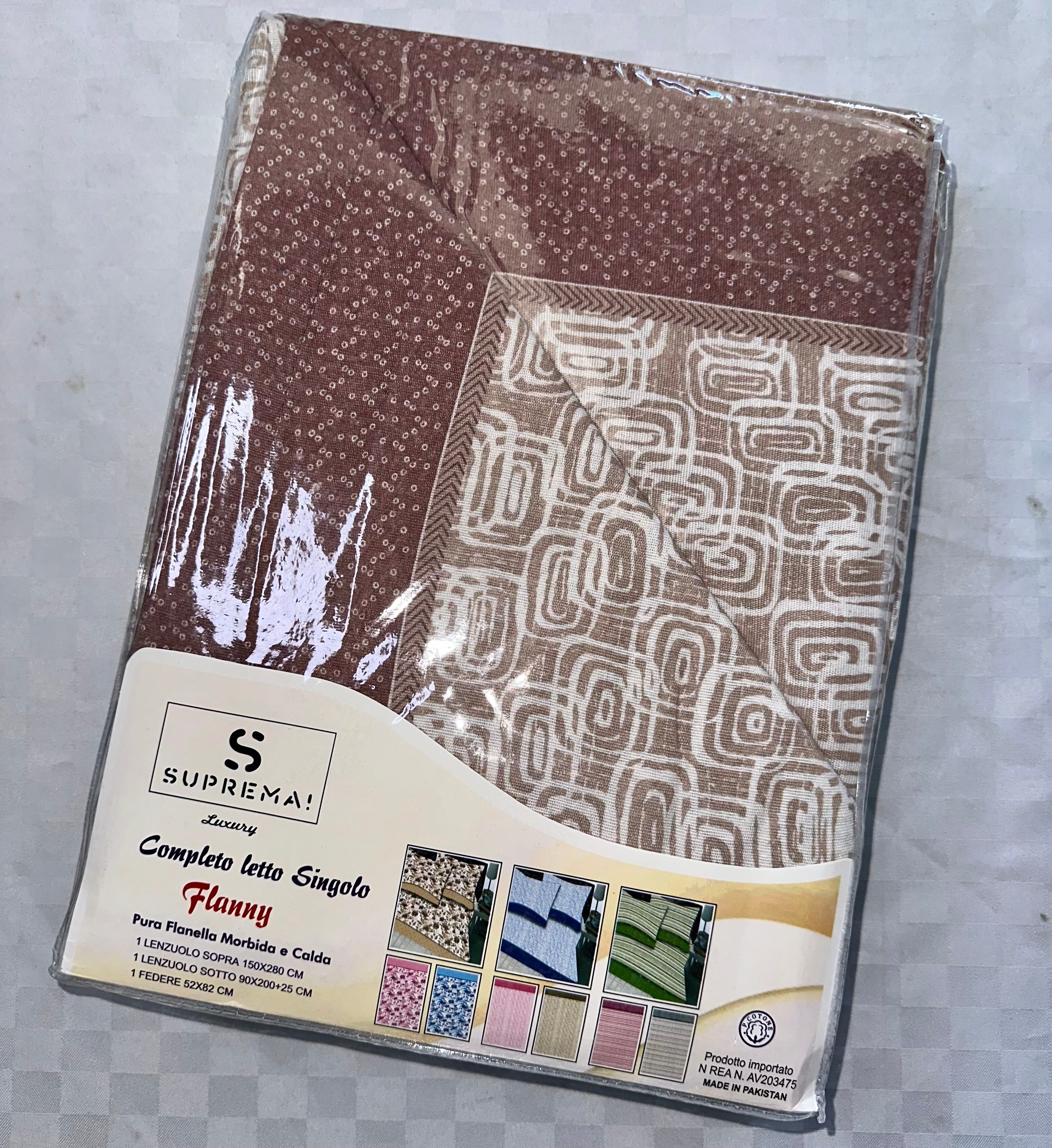 COMPLETO LENZUOLA IN FLANELLA PER LETTO SINGOLO Lenzuolo sopra,Lenzuolo sotto con angoli e Federa