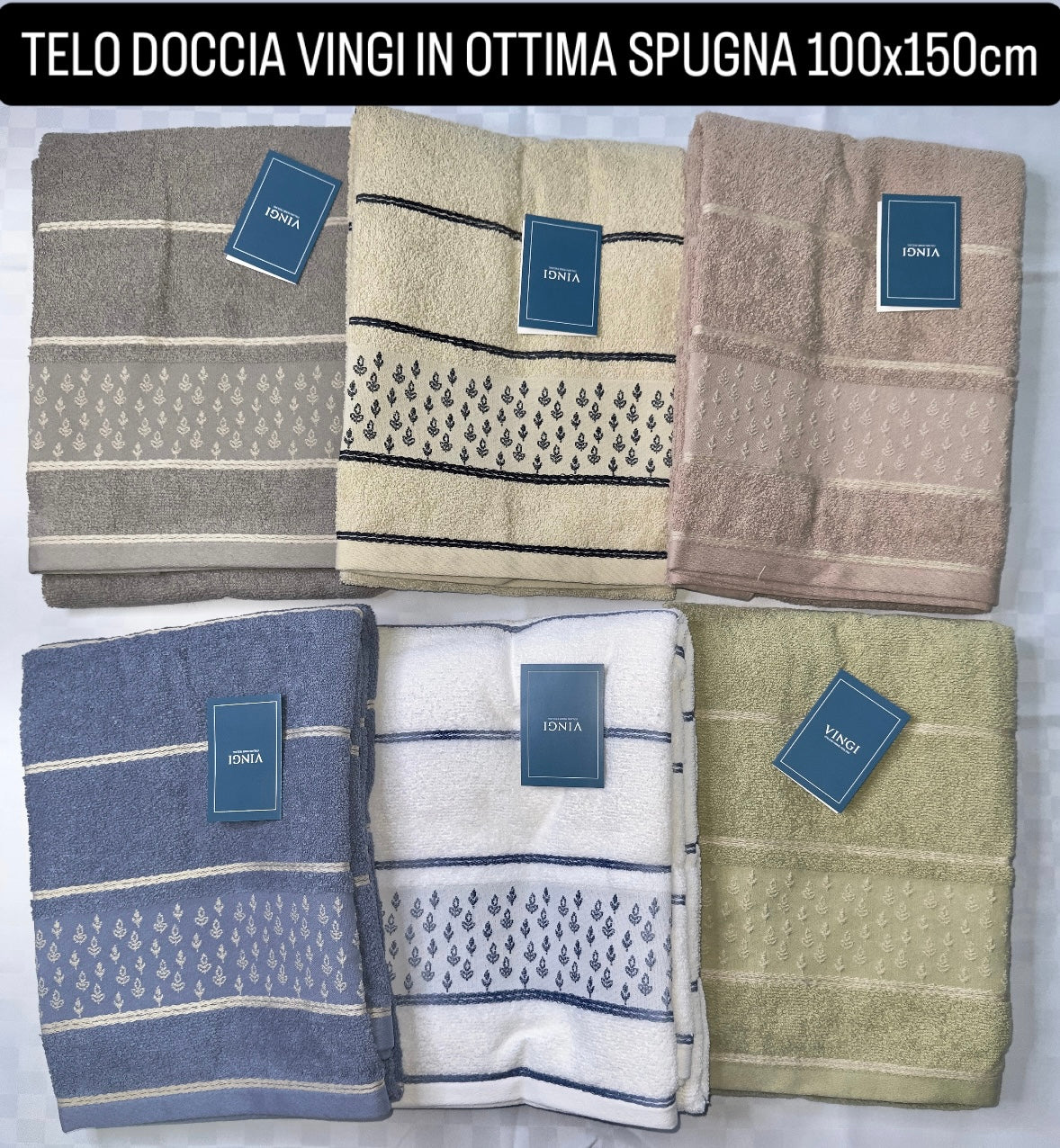 TELO DOCCIA VINGI IN SPUGNA 100x150cm