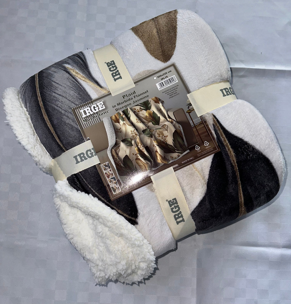 COPERTA PLAID IN MORBIDO PILE CON STRATO DI PELLICCIA SOTTO misura 200x225cm
