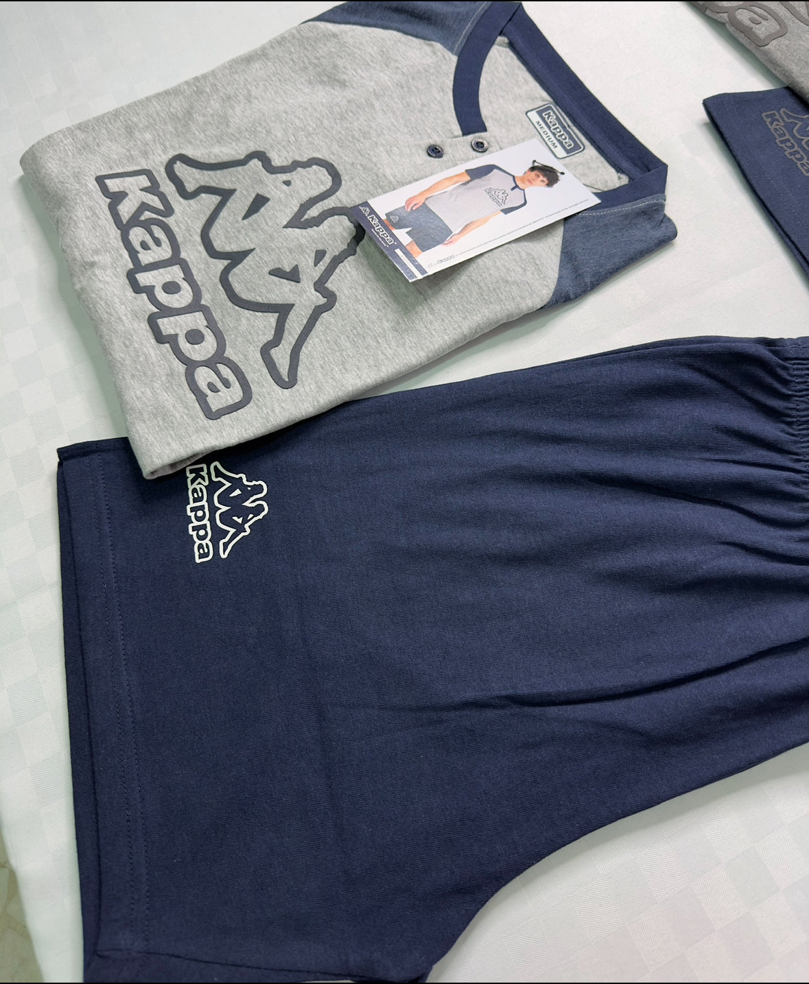 PIGIAMA UOMO KAPPA MEZZA MANICA E PANTALONCINO IN COTONE
