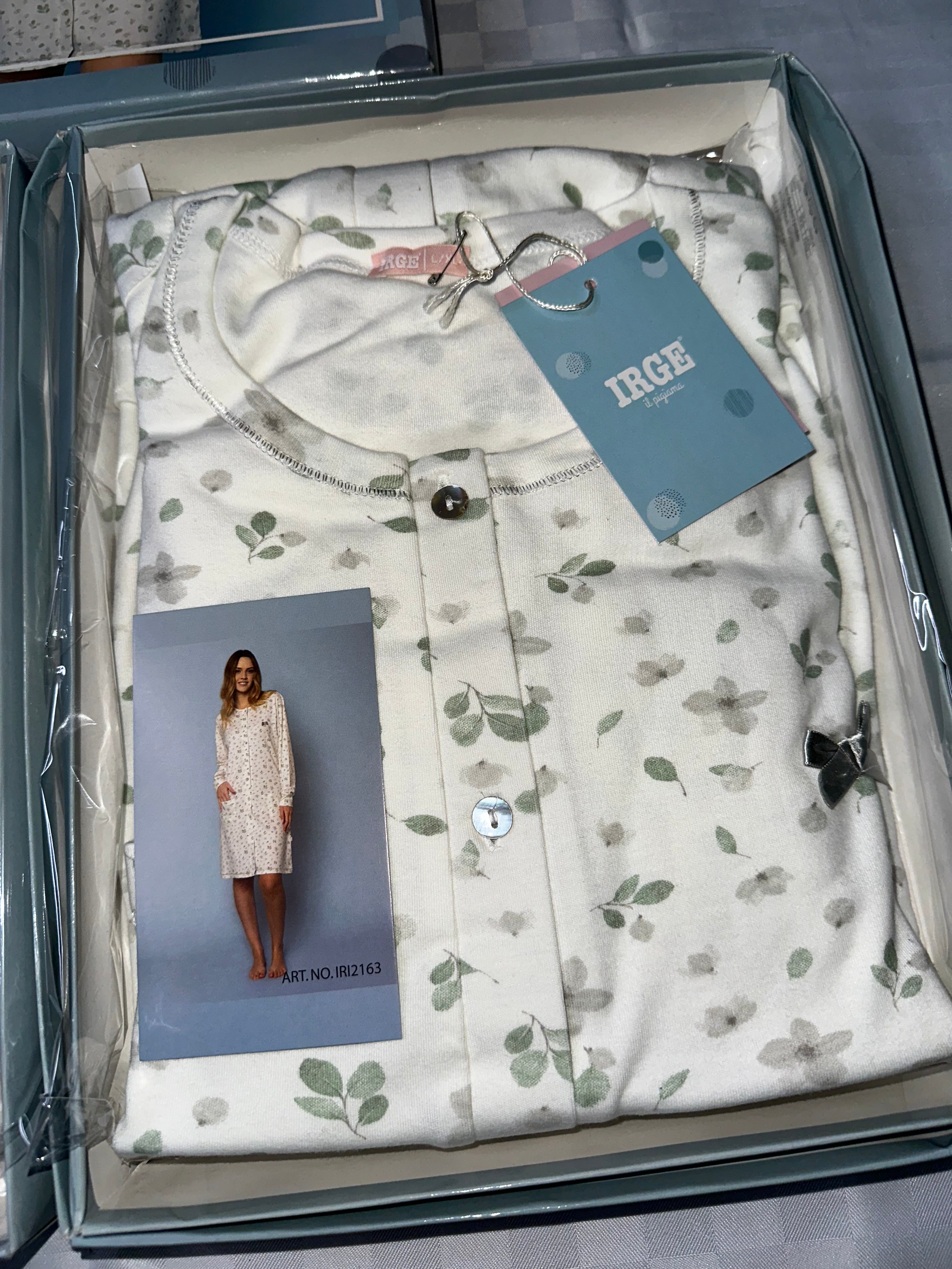 CAMICIA DA NOTTE DONNA IN COTONE CALDO APERTA AVANTI CON BOTTONI