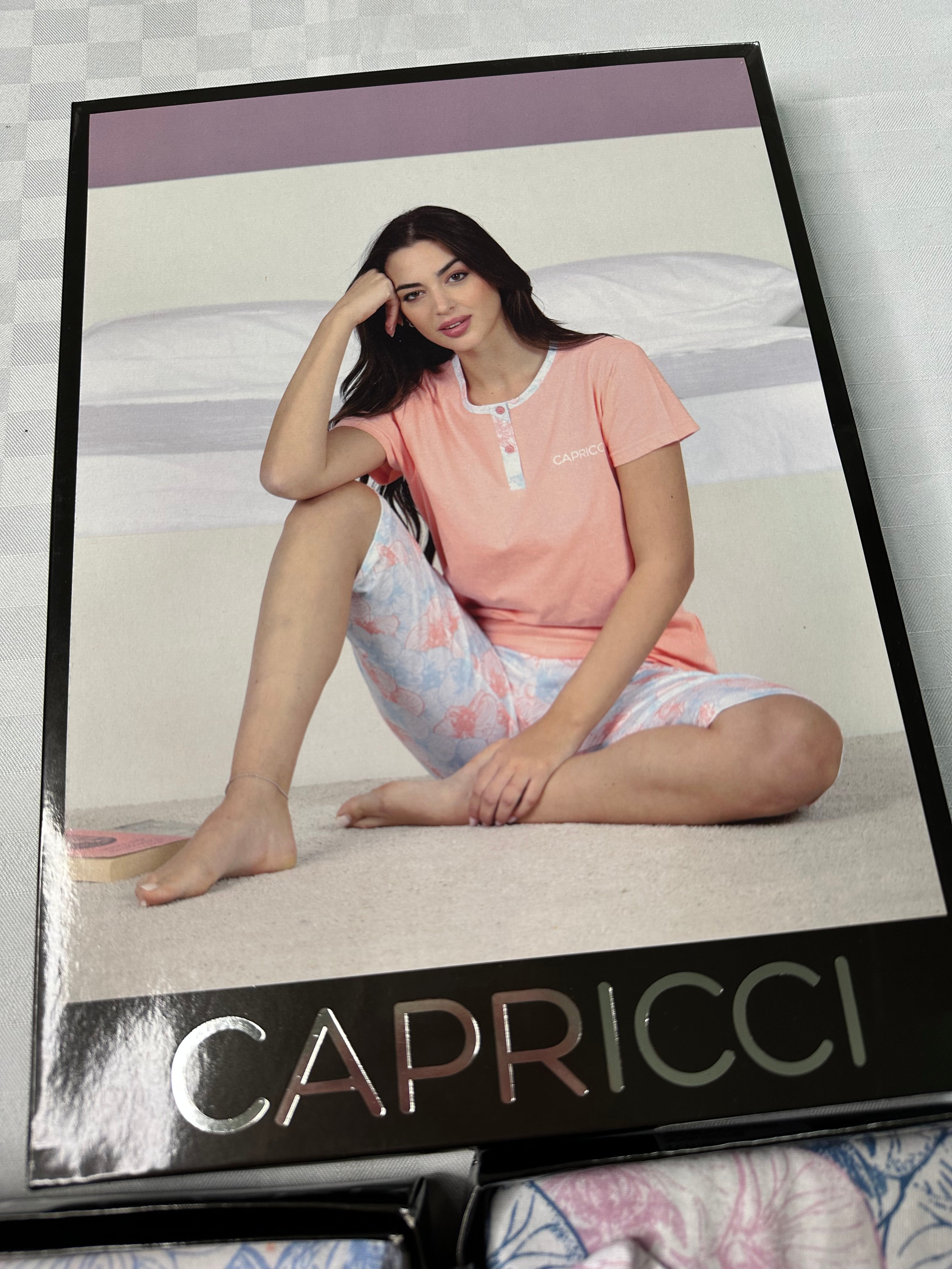 PIGIAMA DONNA IN COTONE MEZZA MANICA E PANTALONE PINOCCHETTO TREQUARTI
