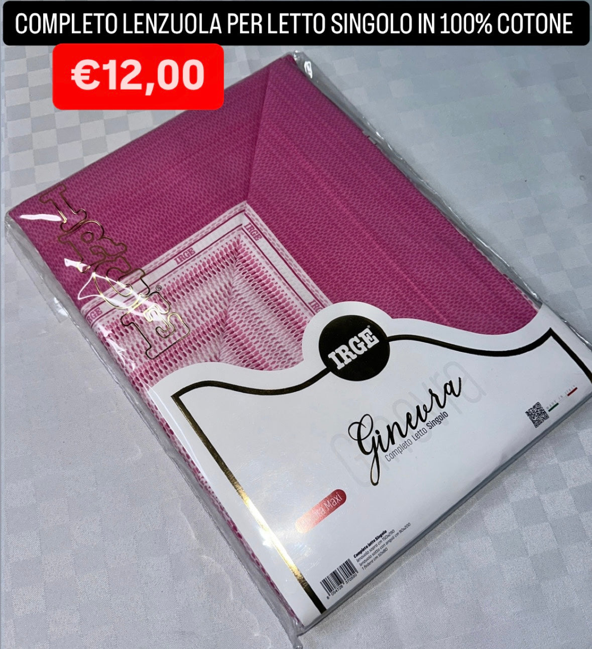 COMPLETO LENZUOLA SINGOLO IN 100% COTONE Lenzuolo sopra,Lenzuolo sotto con angoli e Federa